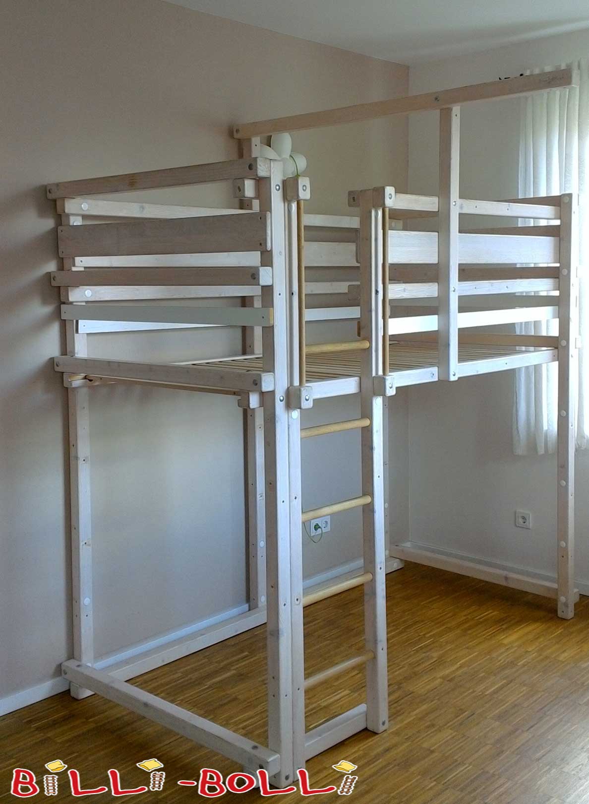Hochbett mitwachsend, 100 x 200 cm, Fichte (Hochbett gebraucht) Hochbett mitwachsend, 100 x 200 cm, Fichte (Hochbett gebraucht)