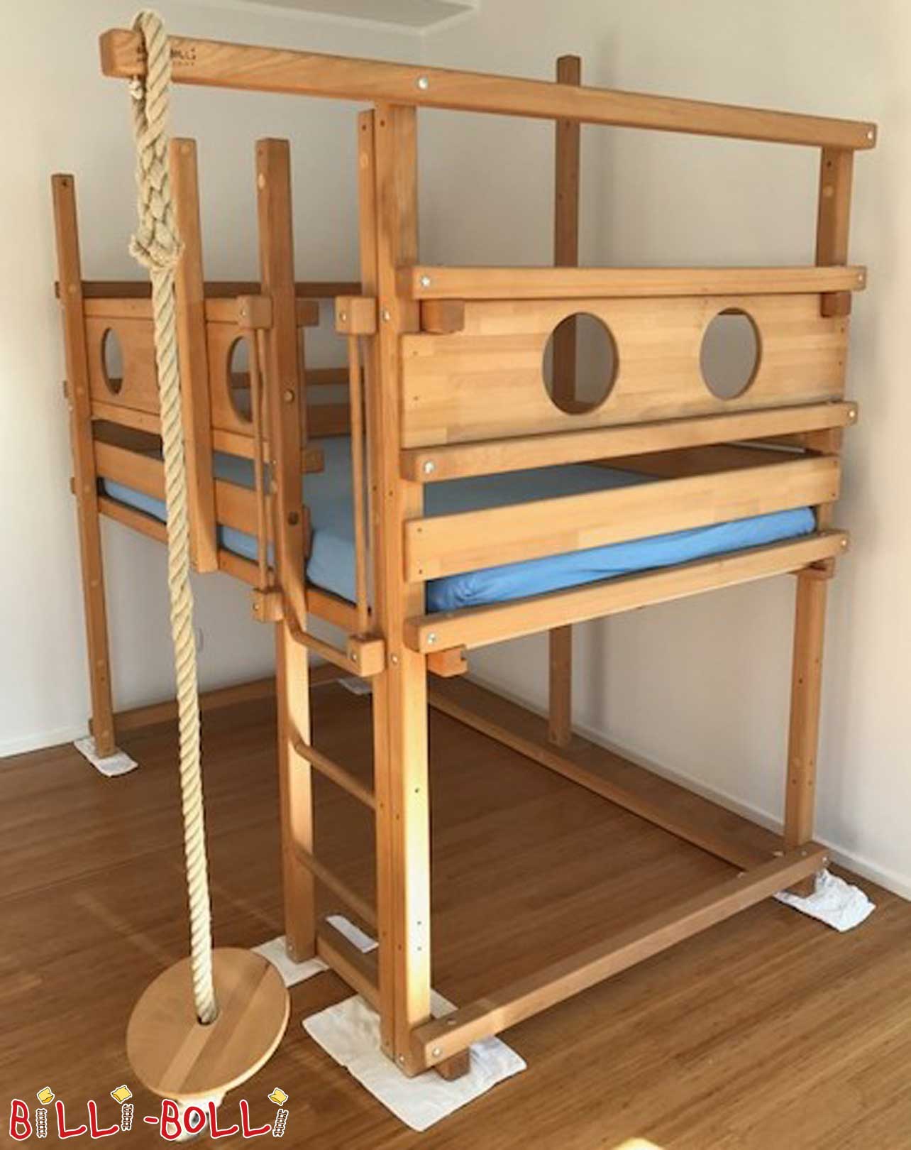 Hochbett mitwachsend, 120 x 200 cm, Buche geölt-gewachst (Hochbett gebraucht)