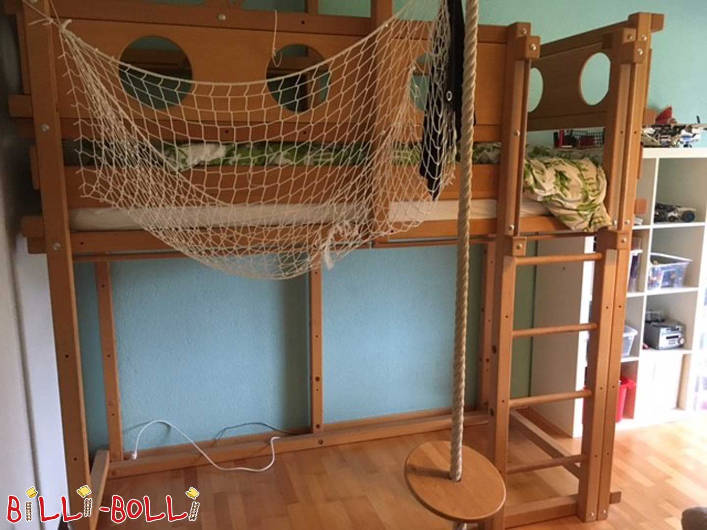 Hochbett mitwachsend, 90 x 200 cm, Buche geölt-gewachst (Hochbett gebraucht)