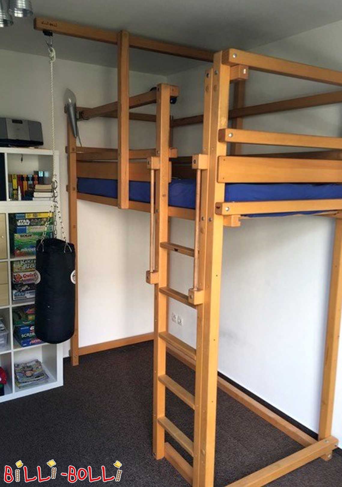 Hochbett mitwachsend, 90 x 200 cm, Buche geölt-gewachst (Kategorie: Hochbett gebraucht)