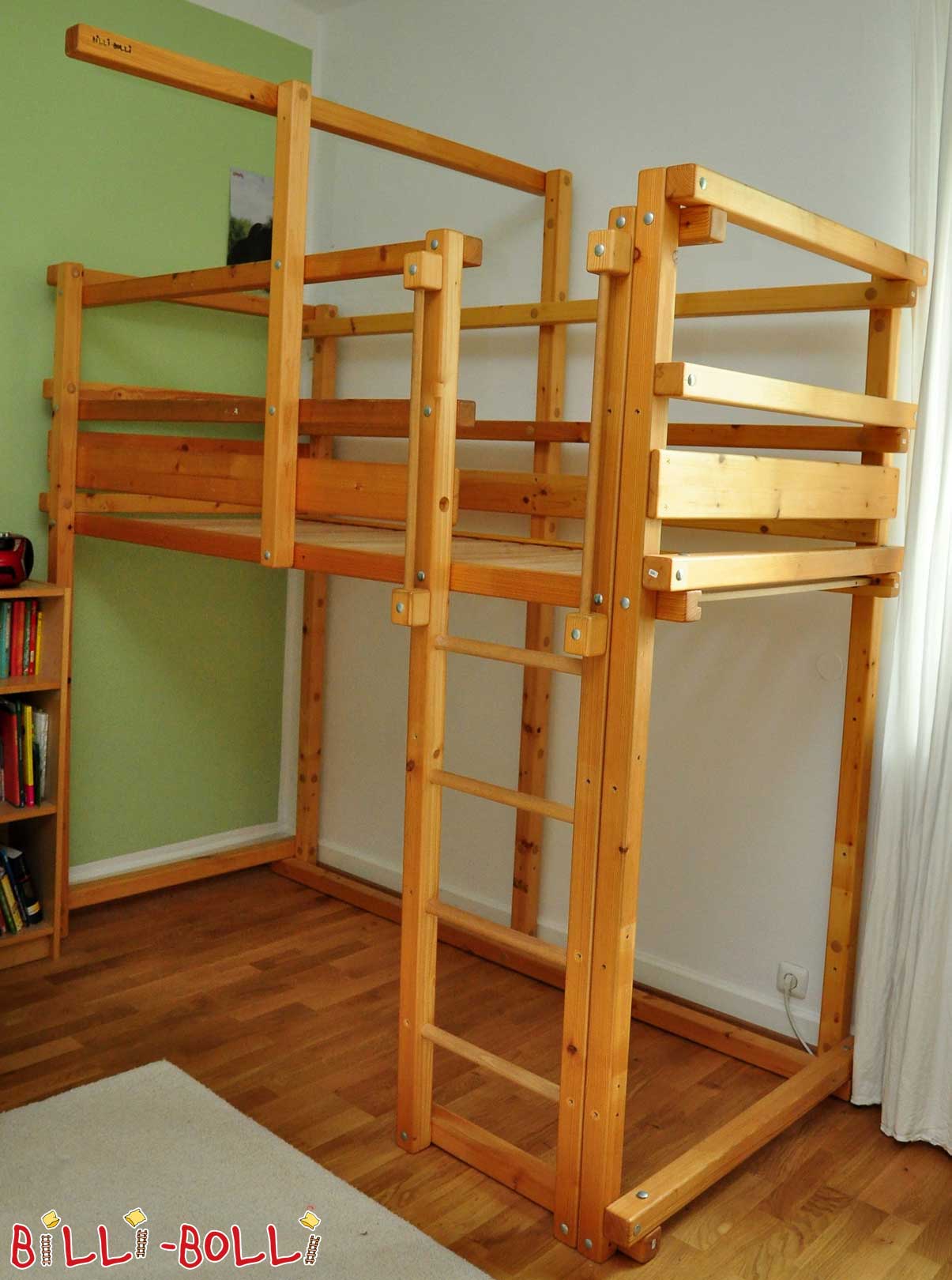 Hochbett mitwachsend, 90 x 200 cm, Fichte geölt-gewachst (Hochbett gebraucht) Hochbett mitwachsend, 90 x 200 cm, Fichte geölt-gewachst (Hochbett gebraucht)