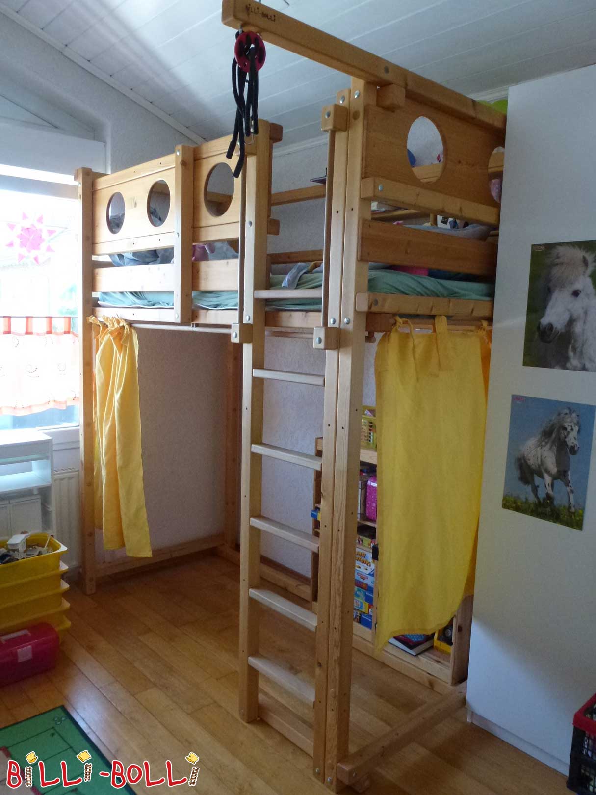 Hochbett mitwachsend, 90 x 200 cm, Fichte geölt-gewachst (Hochbett gebraucht)