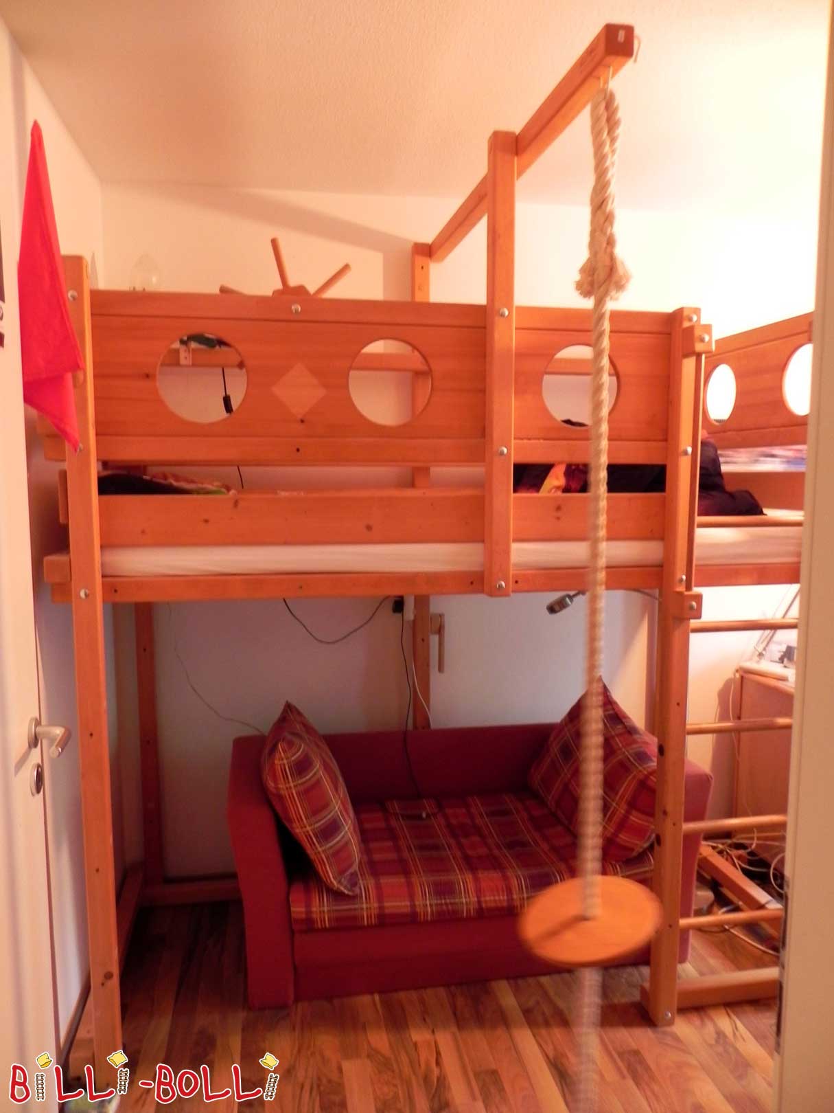 Hochbett mitwachsend, 90 x 200 cm, Fichte honigfarben geölt (Hochbett gebraucht) Hochbett mitwachsend, 90 x 200 cm, Fichte honigfarben geölt (Hochbett gebraucht)