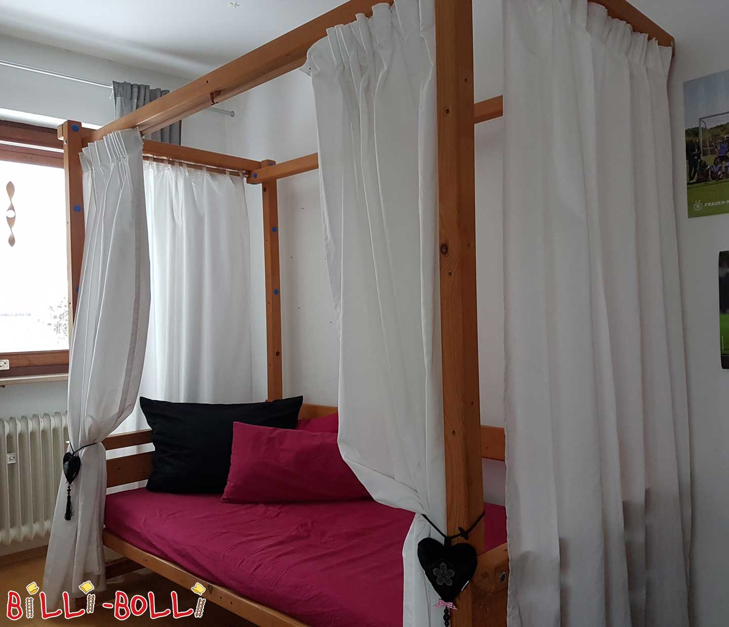 Hochbett mitwachsend, 90 x 200 cm, Fichte honigfarben geölt (Hochbett gebraucht)