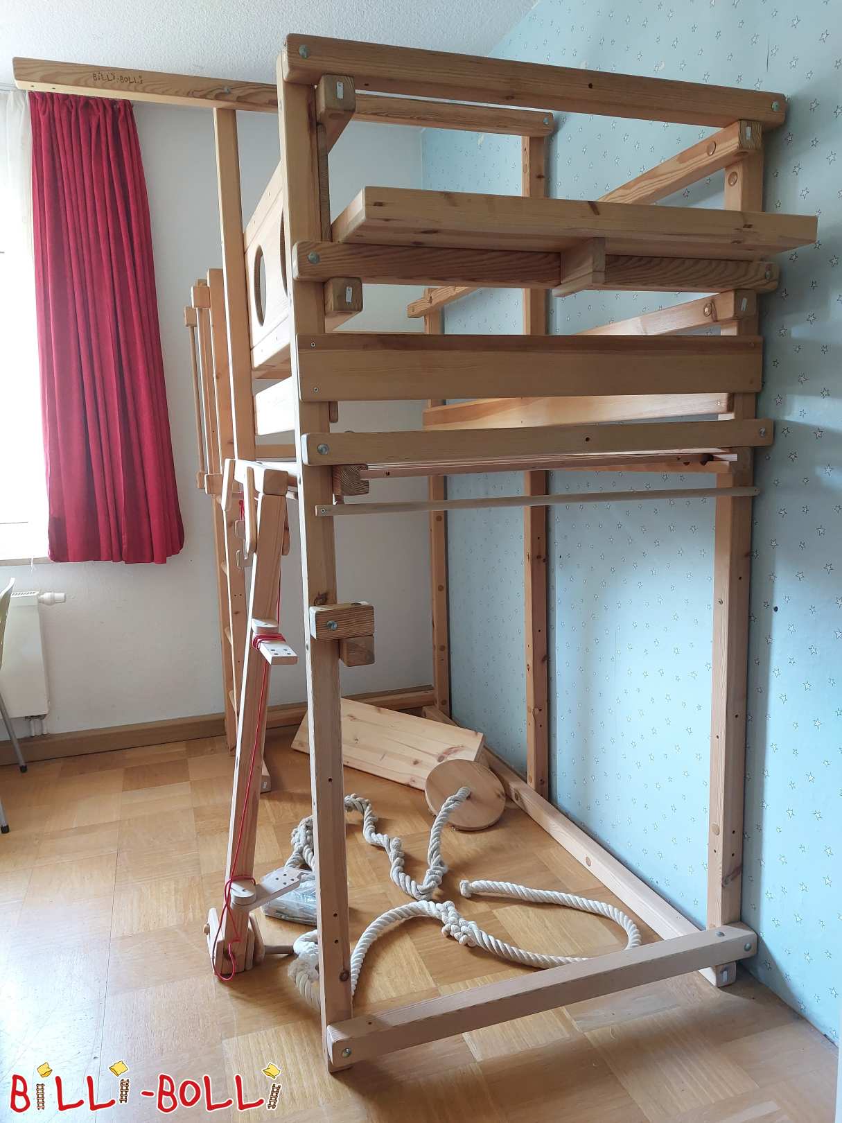 Hochbett mitwachsend, 90 x 200 cm, Kiefer unbehandelt (Kategorie: Hochbett mitwachsend gebraucht)
