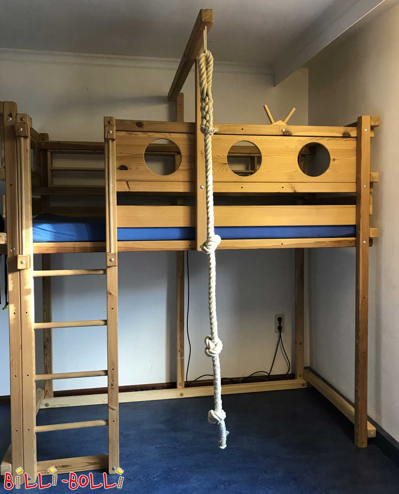 Hochbett mitwachsend, 90 x 200 cm, Kiefer unbehandelt (Hochbett gebraucht)