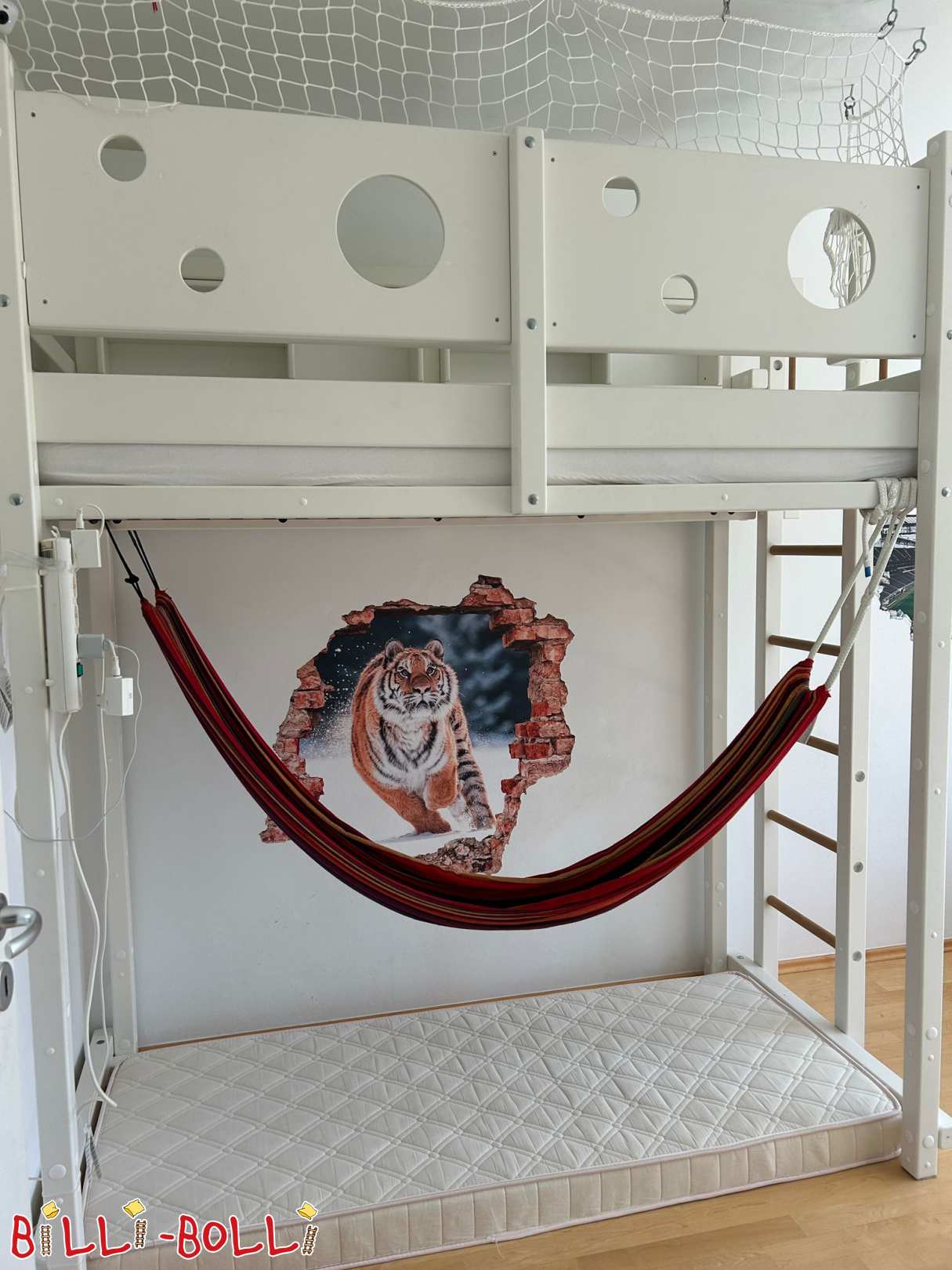 Hochbett mitwachsend, Buche, weiß lackiert (Kategorie: Hochbett mitwachsend gebraucht)