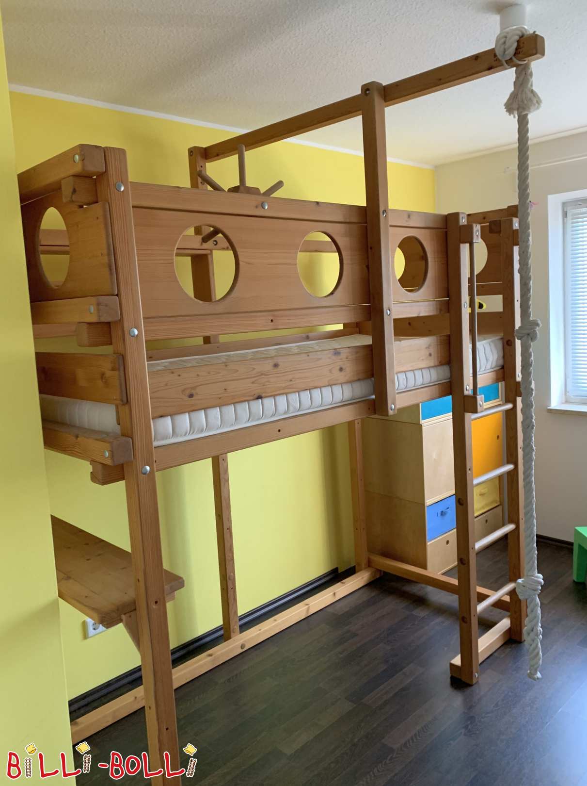 Hochbett mitwachsend, honigfarben geölt, Denzlingen (Kategorie: Hochbett gebraucht)