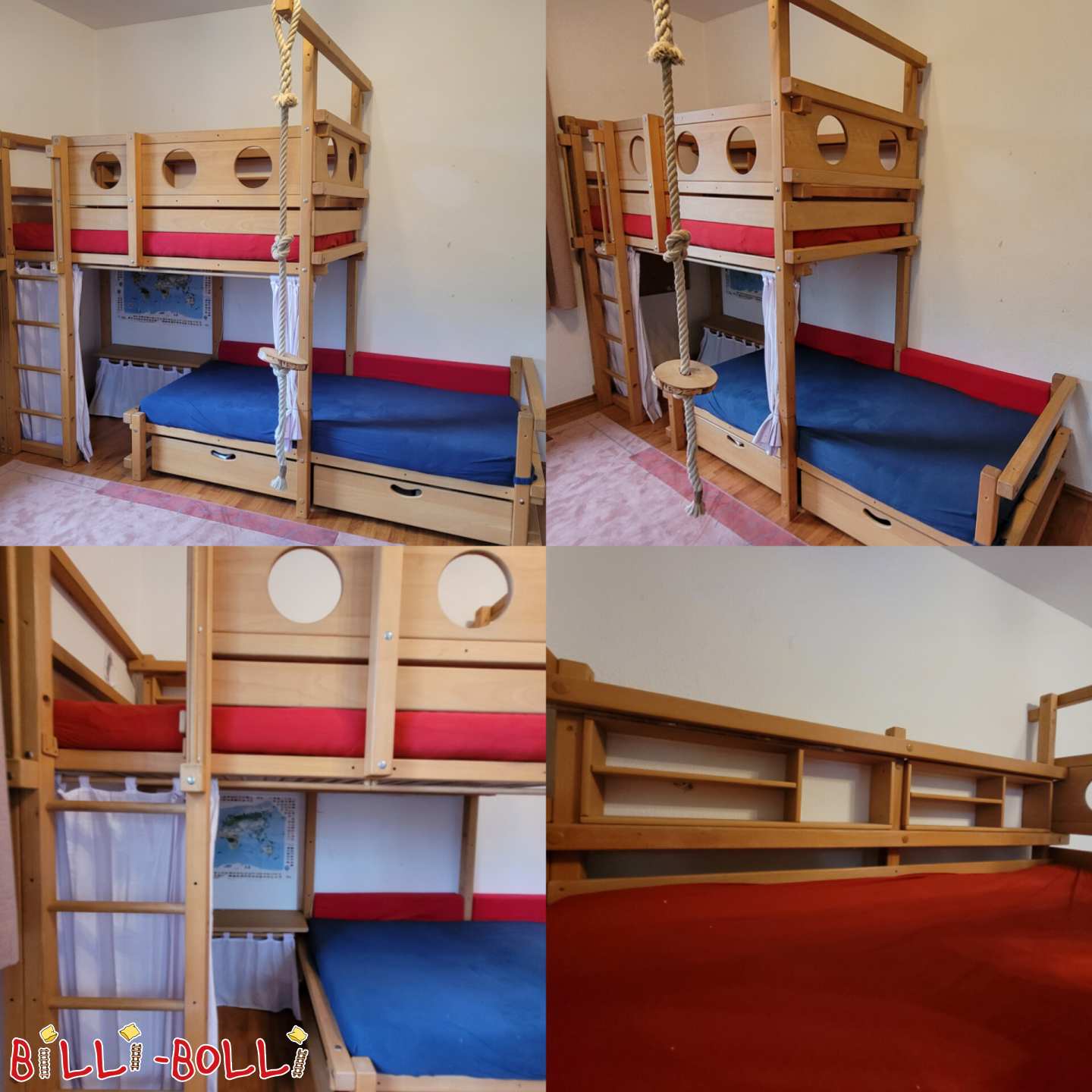 Hochbett mitwachsend in Buche, geölt (Kategorie: Hochbett mitwachsend gebraucht)