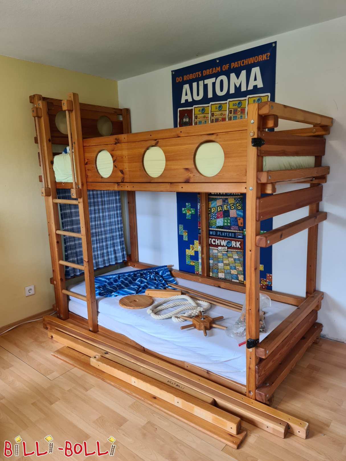 Etagenbett, Kiefer geölt, für Dachschräge geeignet, Augsburg (Kategorie: Etagenbett gebraucht)