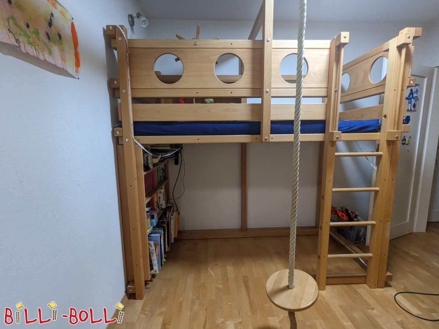 Hochbett mitwachsend (Koje) mit grossem und kleinem Regal (Kategorie: Hochbett mitwachsend gebraucht)