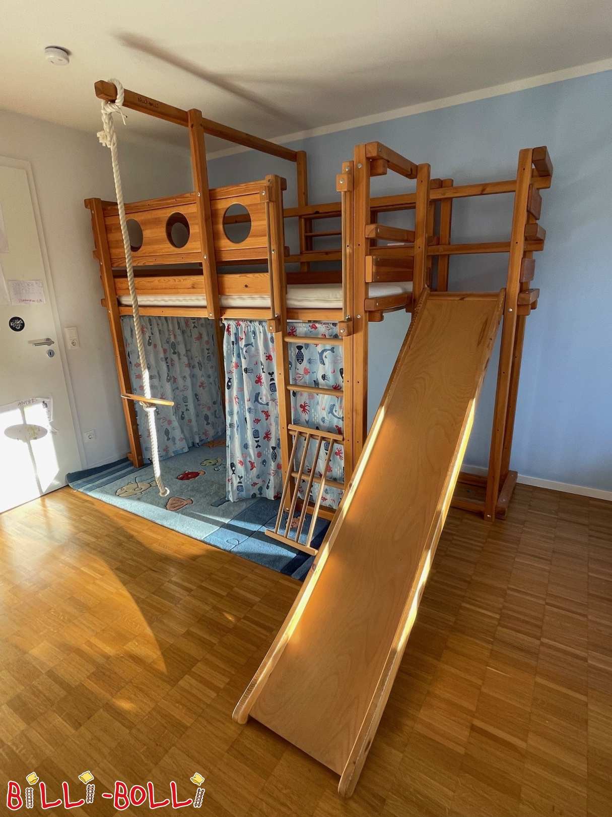 Hochbett mitwachsend mit Rutschenturm bei Heidelberg (Kategorie: Hochbett mitwachsend gebraucht)