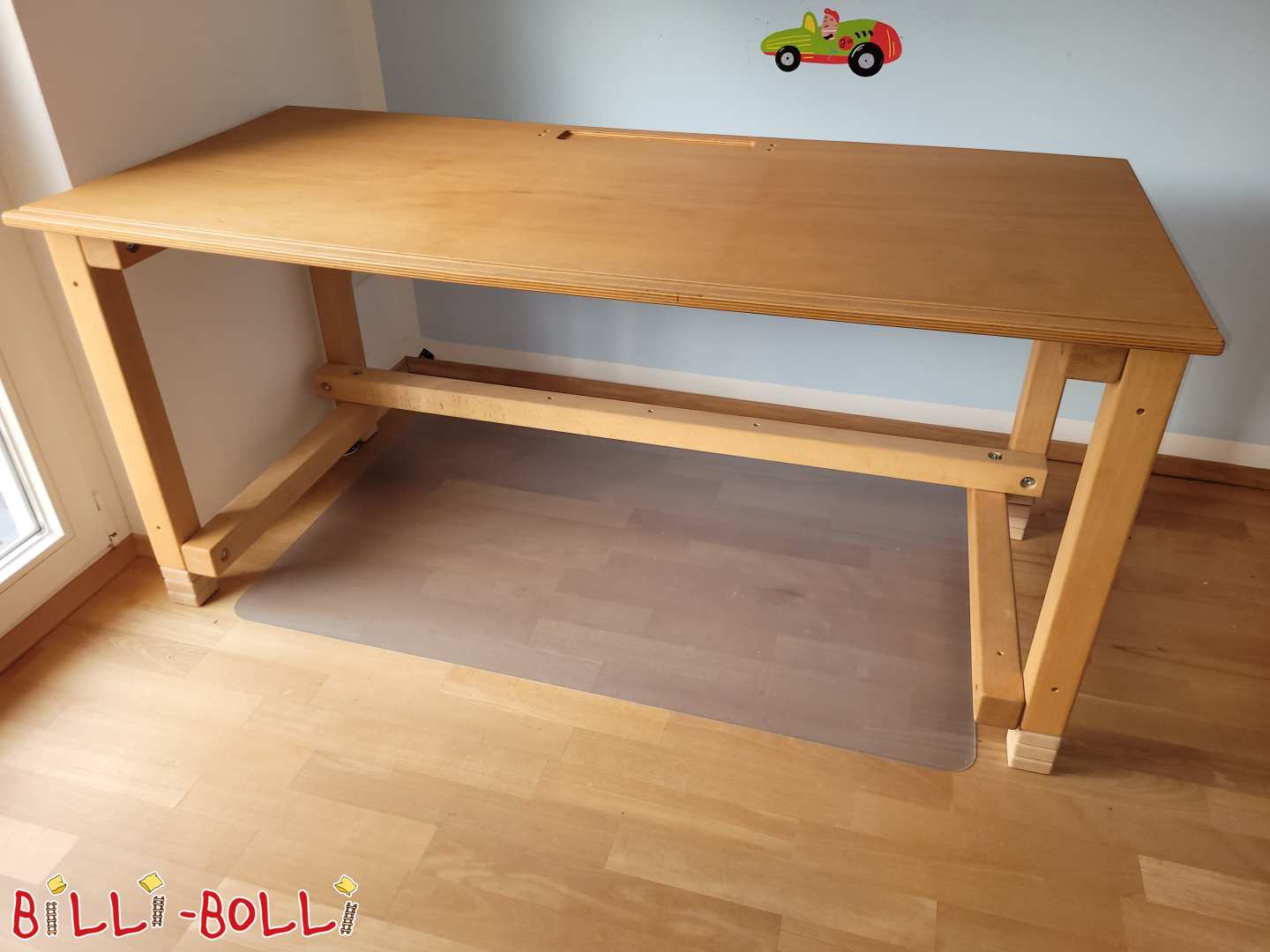 Kinderschreibtisch höhenverstellbar, Buche geölt 143 cm breit (Kategorie: Kindermöbel gebraucht)