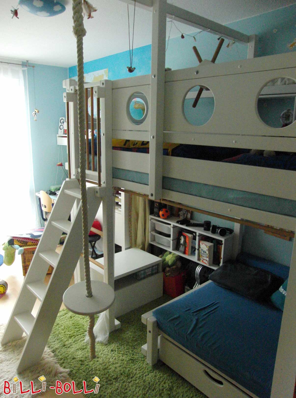 Kuscheleckenbett, 90 x 200 cm, Fichte weiß lackiert (Kategorie: Kindermöbel gebraucht)