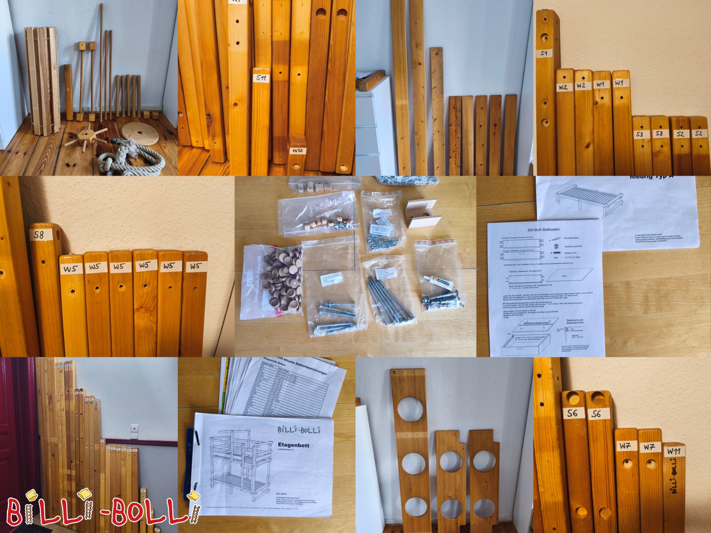 Material für mitwachsendes Hochbett (nach Umbau zu Etagen/Jugendbett) (Kategorie: Zubehör/Erweiterungsteile gebraucht)