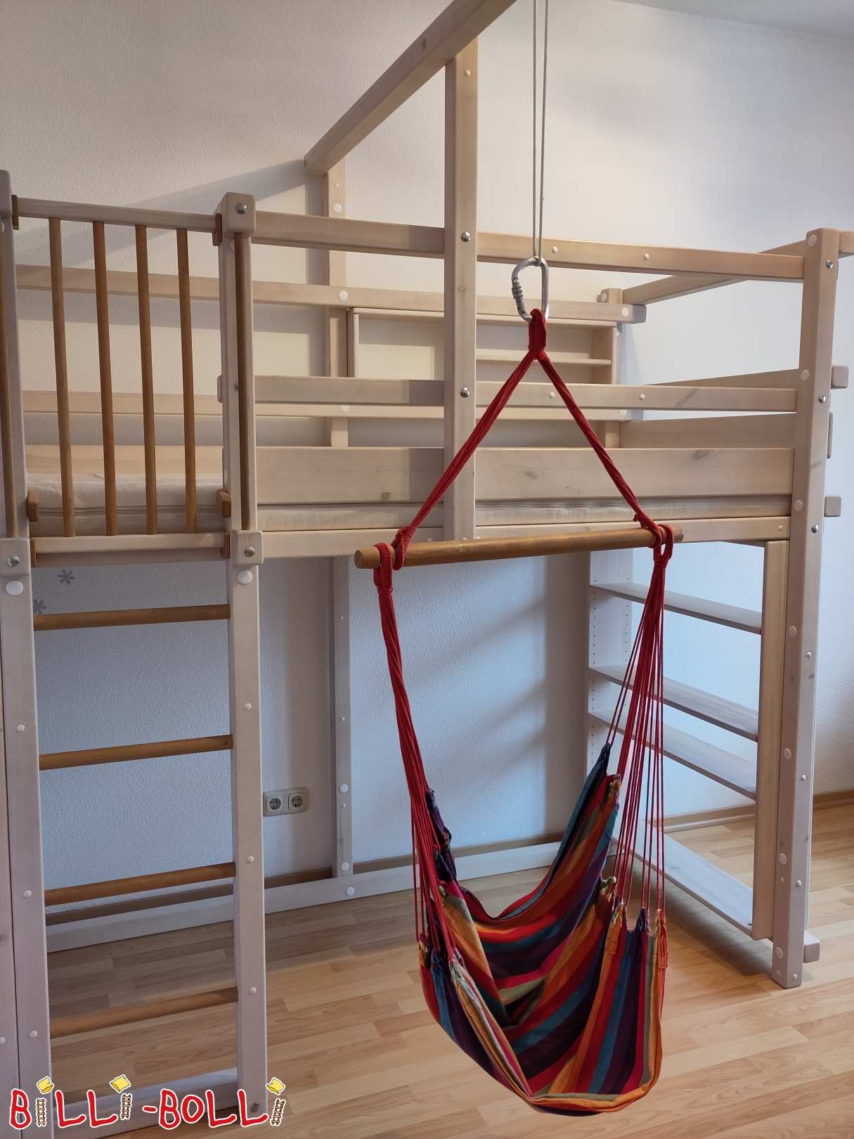 Mitwachsendes Hochbett, Kiefer weiß lasiert, Leipzig (Kategorie: Hochbett mitwachsend gebraucht)