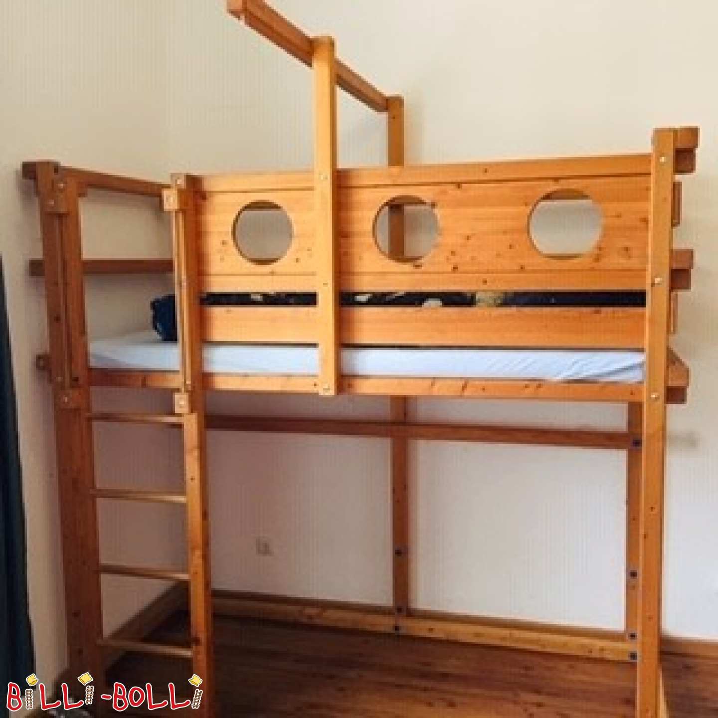 Mitwachsendes Billi Bolli Hoch-/Stockbett, Fichte geölt (Hochbett gebraucht) Mitwachsendes Billi Bolli Hoch-/Stockbett, Fichte geölt (Hochbett gebraucht)
