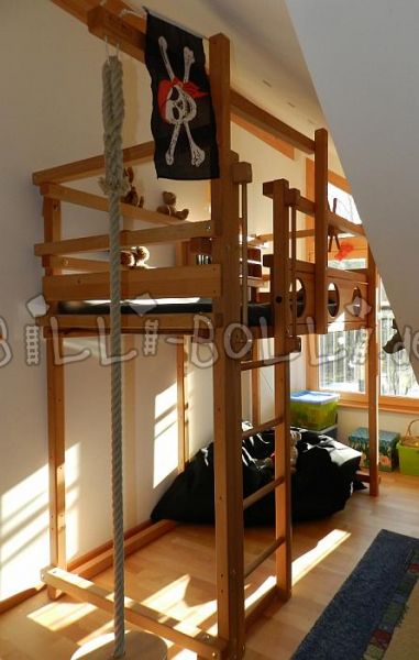Mitwachsendes Billi Bolli Hochbett 90 x 200 cm,Buche Ölwachs behandelt (Hochbett gebraucht) Mitwachsendes Billi Bolli Hochbett 90 x 200 cm,Buche Ölwachs behandelt (Hochbett gebraucht)