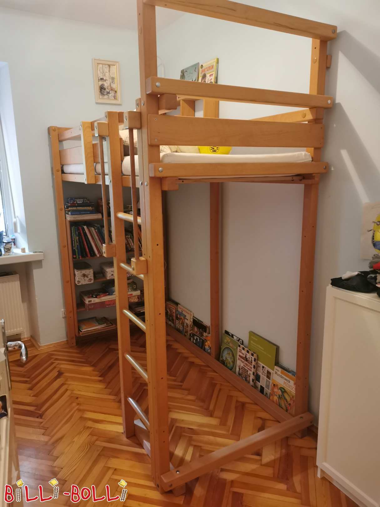 Mitwachsendes Hochbett / Erweiterung zu Etagenbett / Buche / München (Kategorie: Etagenbett-über-Eck gebraucht)