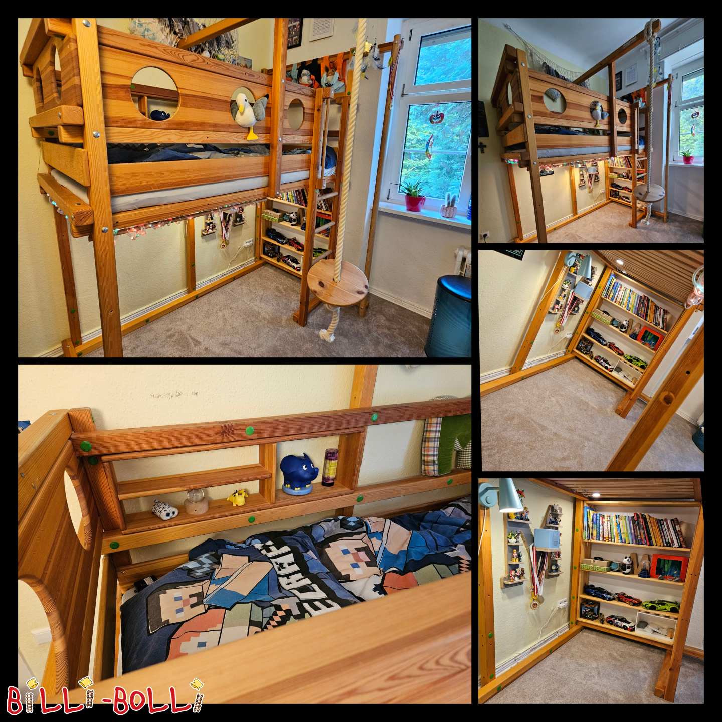 Mitwachsendes Hochbett + div. Zubehör, geölt-gewachst Kiefer in Berlin (Kategorie: Hochbett mitwachsend gebraucht)