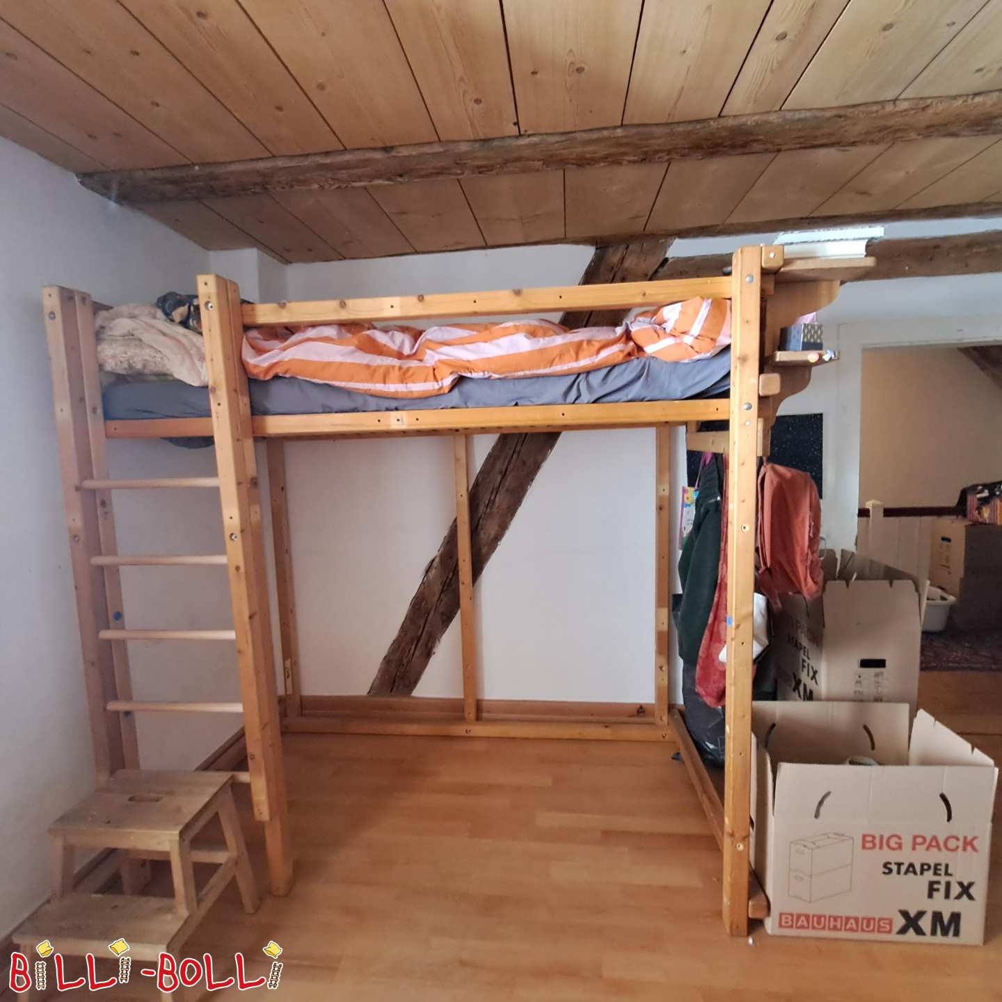 Mitwachsendes Hochbett + viele extra Balken + Schrauben (Kategorie: Hochbett mitwachsend gebraucht)