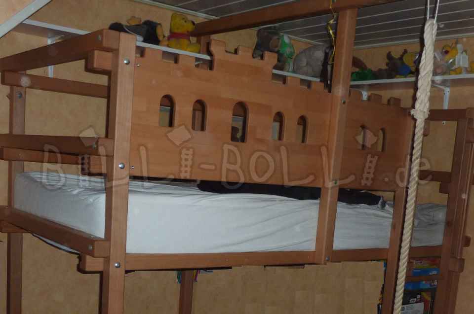 Mitwachsendes Hochbett, 100 x 200 cm, Buche geölt-gewachst (Hochbett gebraucht) Mitwachsendes Hochbett, 100 x 200 cm, Buche geölt-gewachst (Hochbett gebraucht)