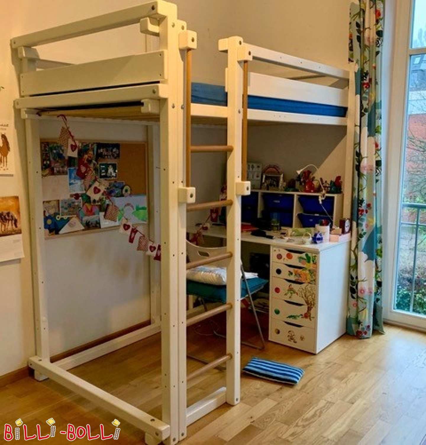 Mitwachsendes Hochbett 100 x 200, Fichte weiß lackiert (Hochbett gebraucht) Mitwachsendes Hochbett 100 x 200, Fichte weiß lackiert (Hochbett gebraucht)