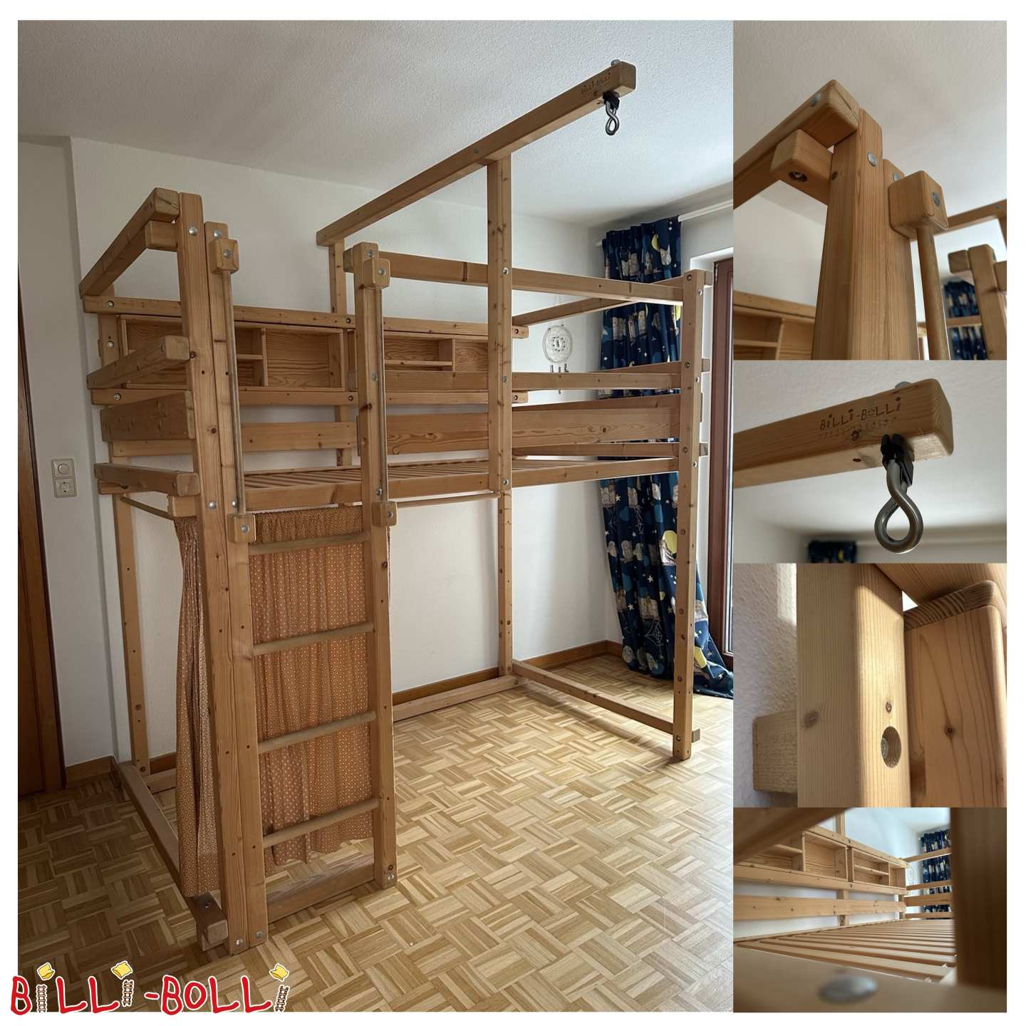 Mitwachsendes Hochbett 100x200, Kiefer, Wedel (westlich HH) (Kategorie: Hochbett mitwachsend gebraucht)