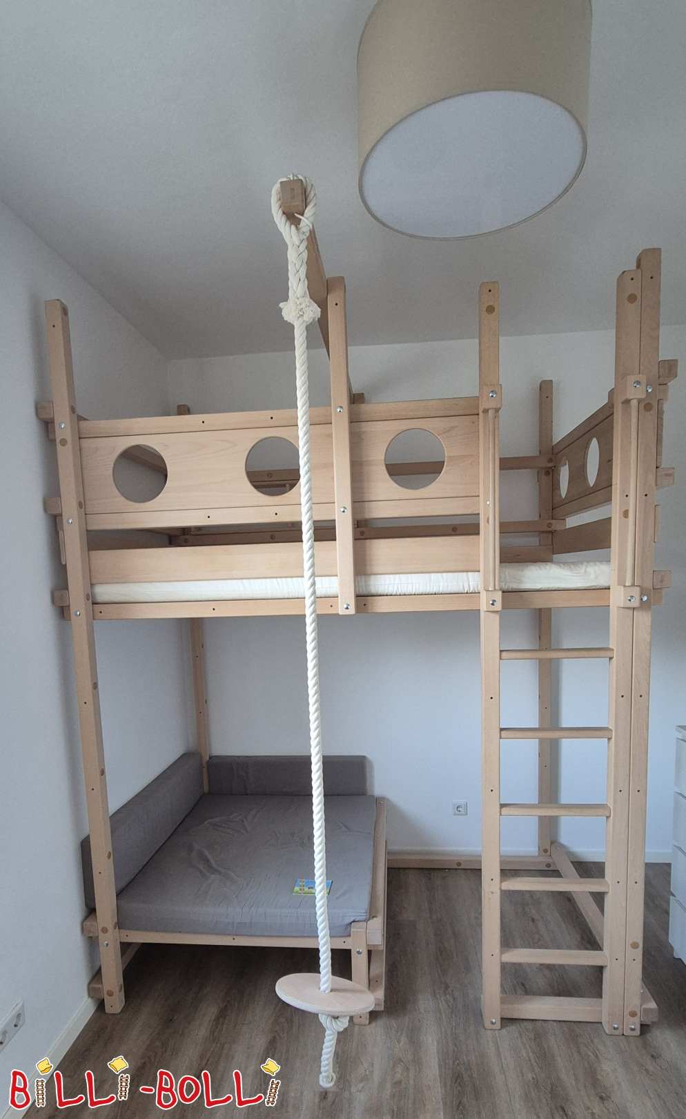 Mitwachsendes Hochbett 120 x 200 cm, Buche, Extrahohe Füße 261 cm (Kategorie: Hochbett mitwachsend gebraucht)