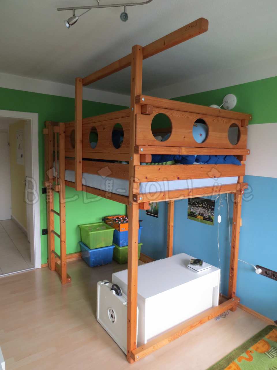 Mitwachsendes Hochbett, 120 x 200 cm, Fichte geölt-gewachst (Hochbett gebraucht)