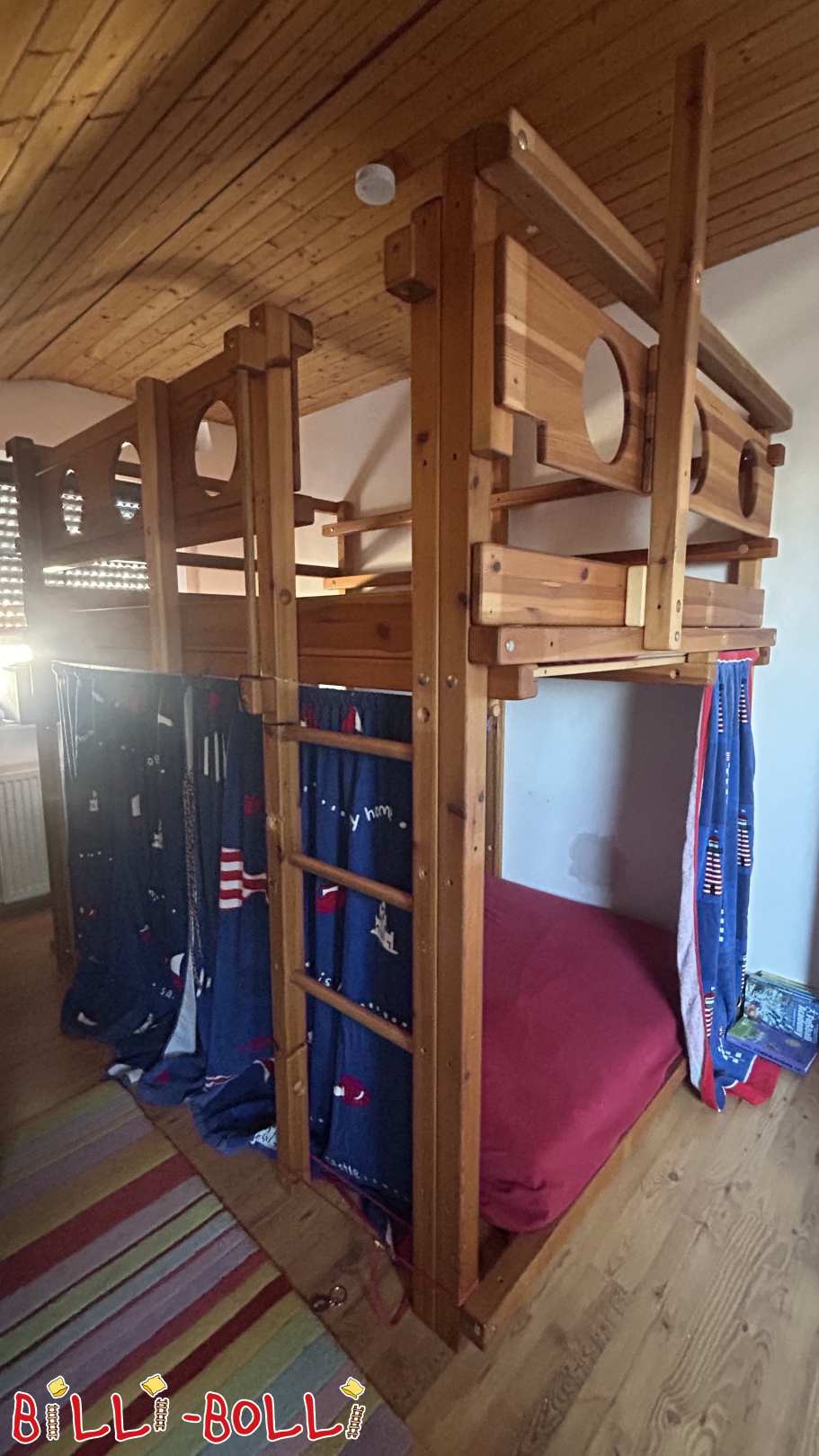 Mitwachsendes hochbett, 140x200, Kiefer mit div. Zubehör Nähe Mainz (Kategorie: Hochbett mitwachsend gebraucht)