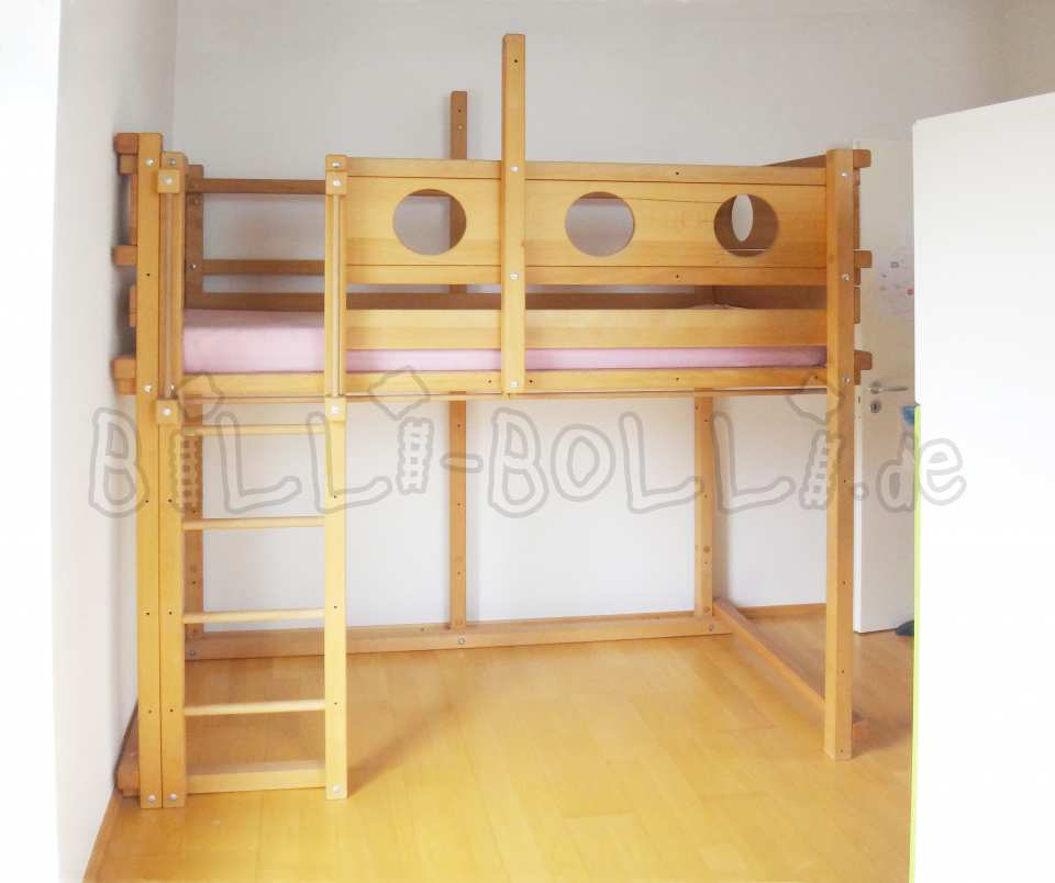 Mitwachsendes Hochbett, 90 x 200 cm, Buche geölt-gewachst (Kategorie: Hochbett gebraucht)