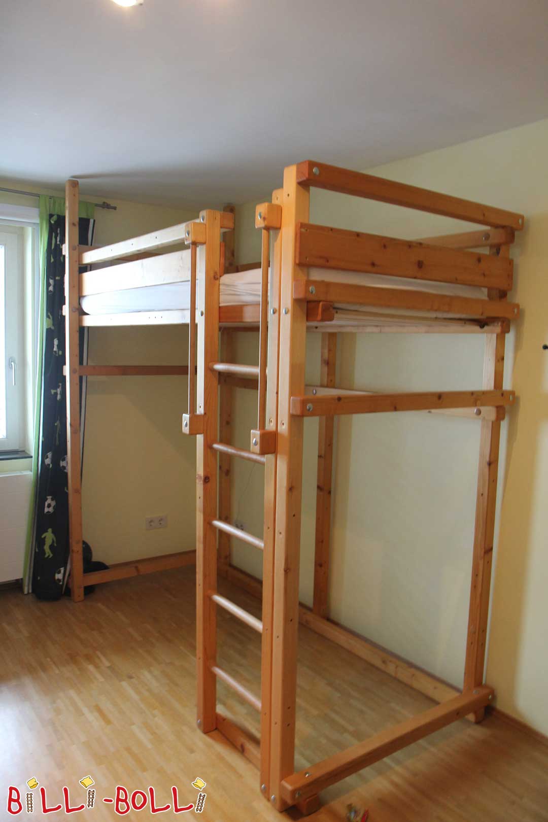 Mitwachsendes Hochbett, 90 x 200 cm, Fichte geölt-gewachst (Hochbett gebraucht)