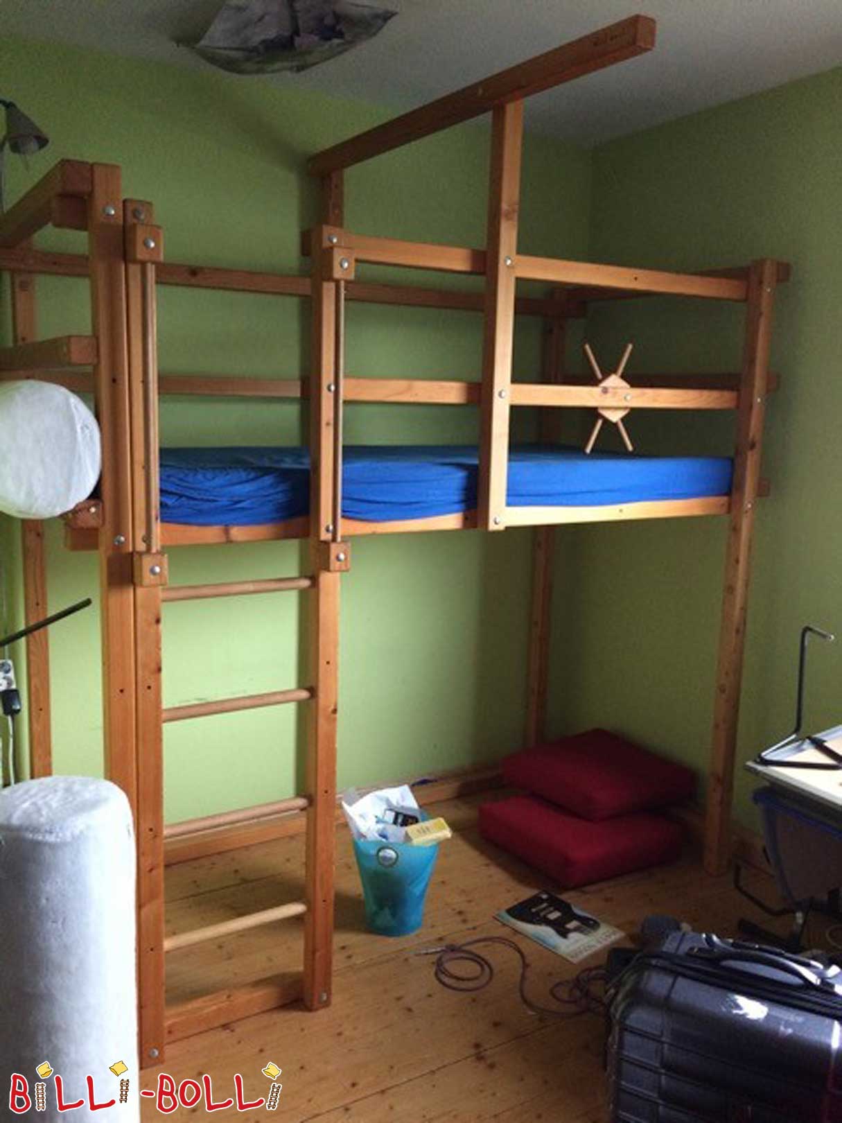 Mitwachsendes Hochbett, 90 x 200 cm, Fichte unbehandelt (Hochbett gebraucht)