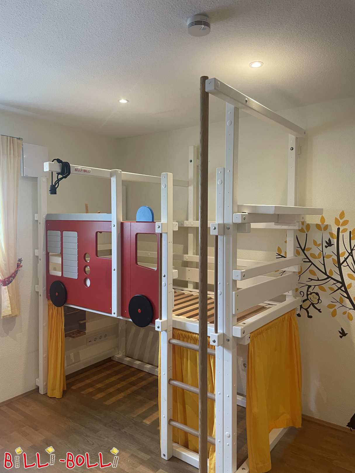Mitwachsendes Hochbett 90x200cm für Feuerwehrfans (Kategorie: Hochbett mitwachsend gebraucht)