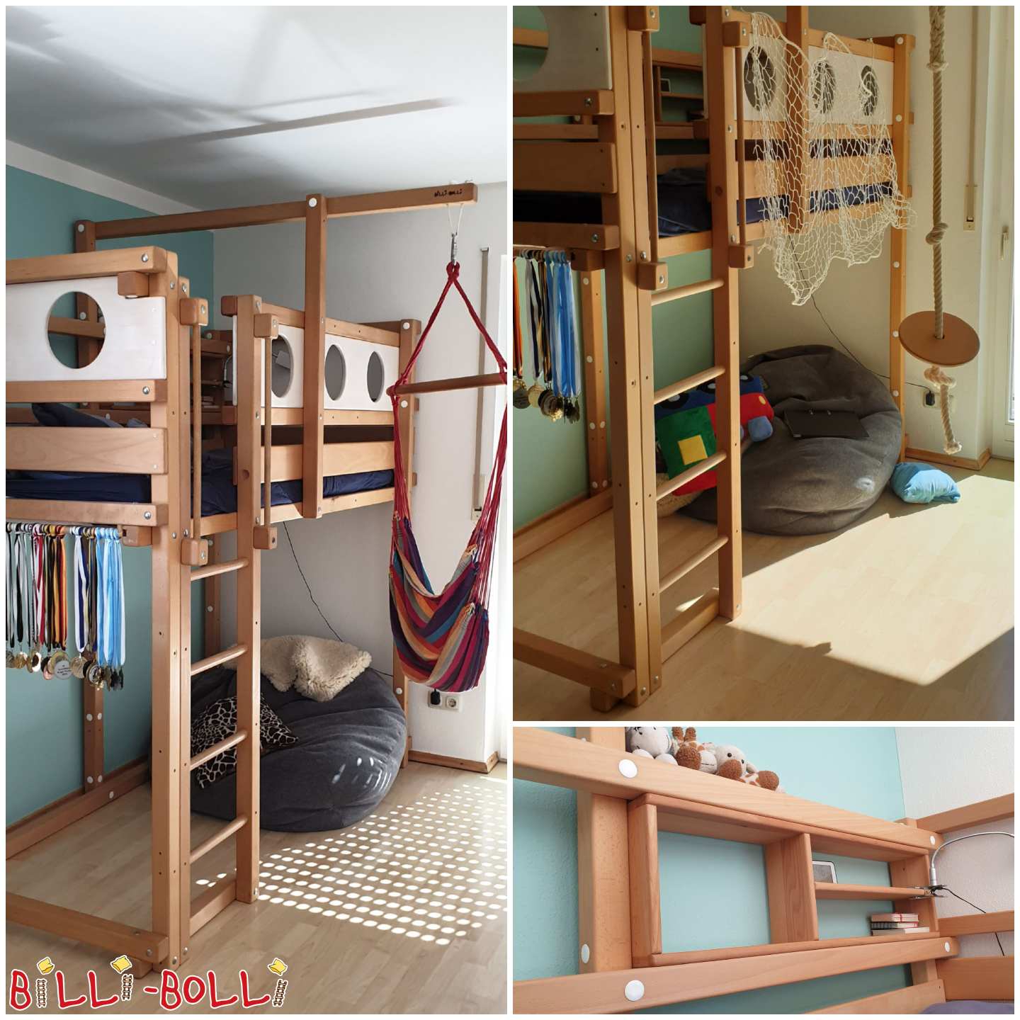 Mitwachsendes Hochbett, Buche geölt-gewachst (Kategorie: Hochbett mitwachsend gebraucht)
