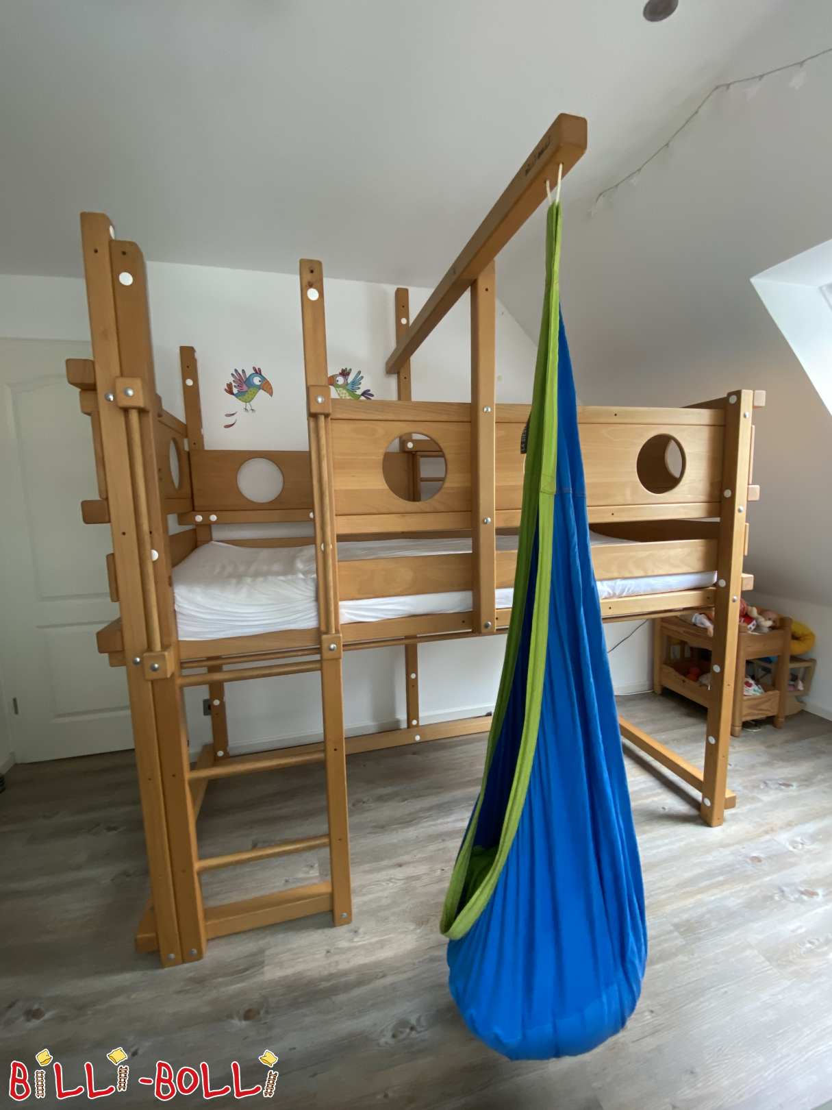 Mitwachsendes Hochbett Buche mit div. Zubehör (Kategorie: Zubehör/Erweiterungsteile gebraucht)