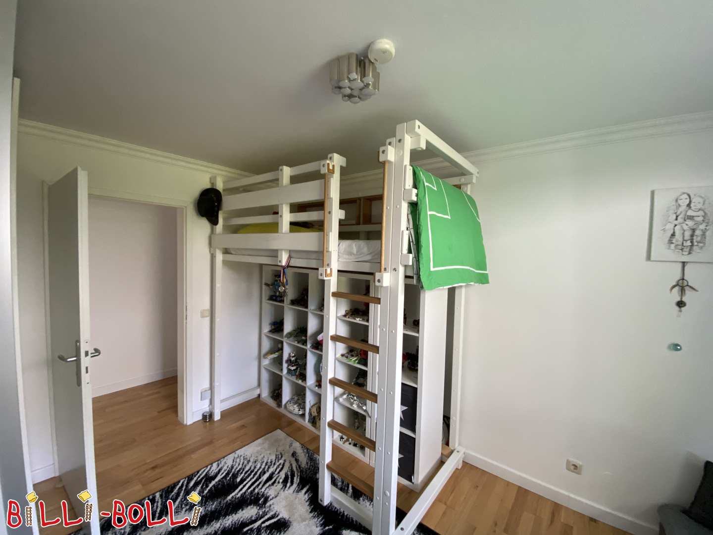 Mitwachsendes Hochbett Buche, weiß lackiert (Kategorie: Hochbett mitwachsend gebraucht)