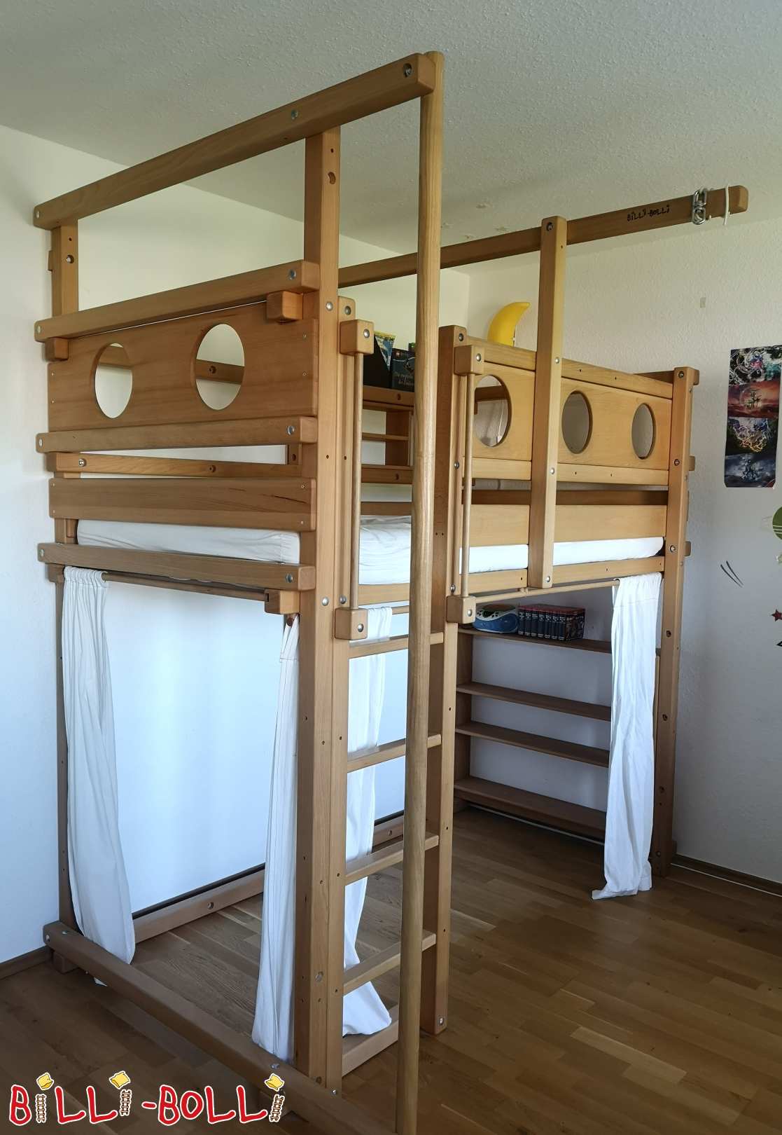 Mitwachsendes Hochbett in Buche, 100 x 200, in Rodgau / Frankfurt (Kategorie: Hochbett mitwachsend gebraucht)