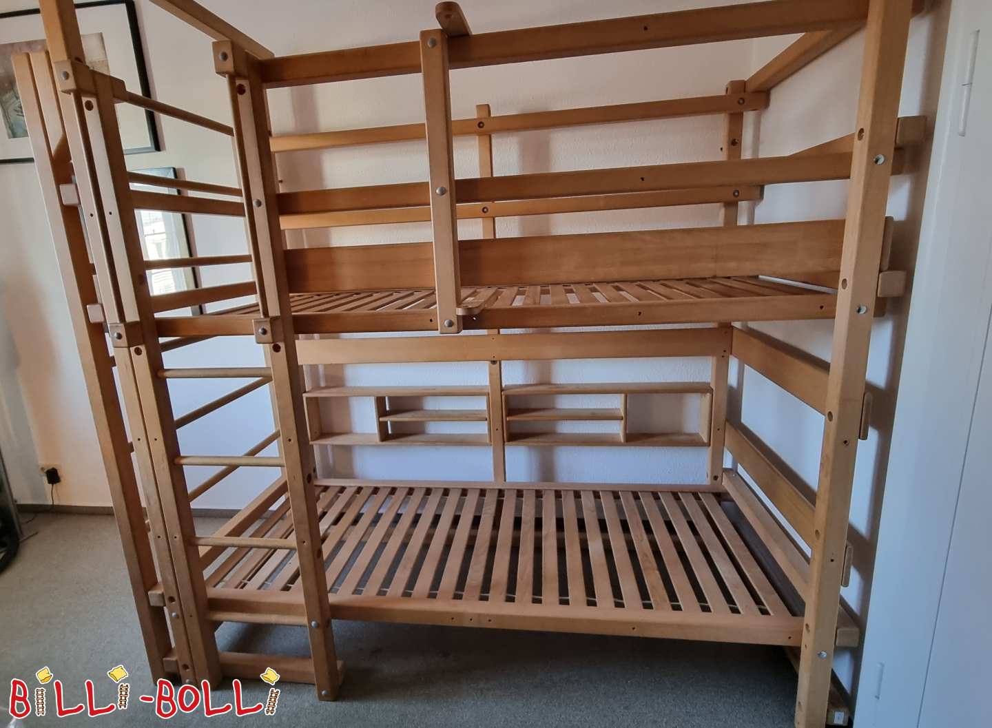 Mitwachsendes Hochbett in Buche unbehandelt (Kategorie: Hochbett mitwachsend gebraucht)