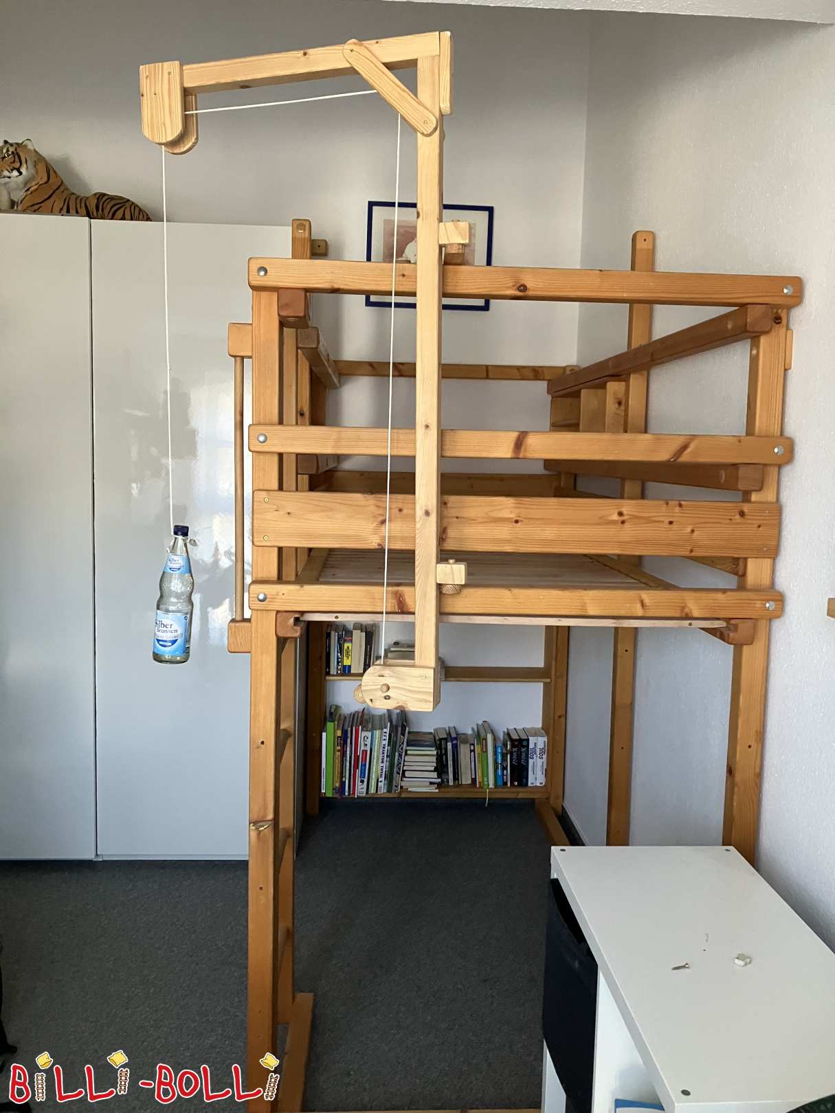 Mitwachsendes Hochbett in Fichte geölt/gewachst (Kategorie: Jugend-Hochbett gebraucht)