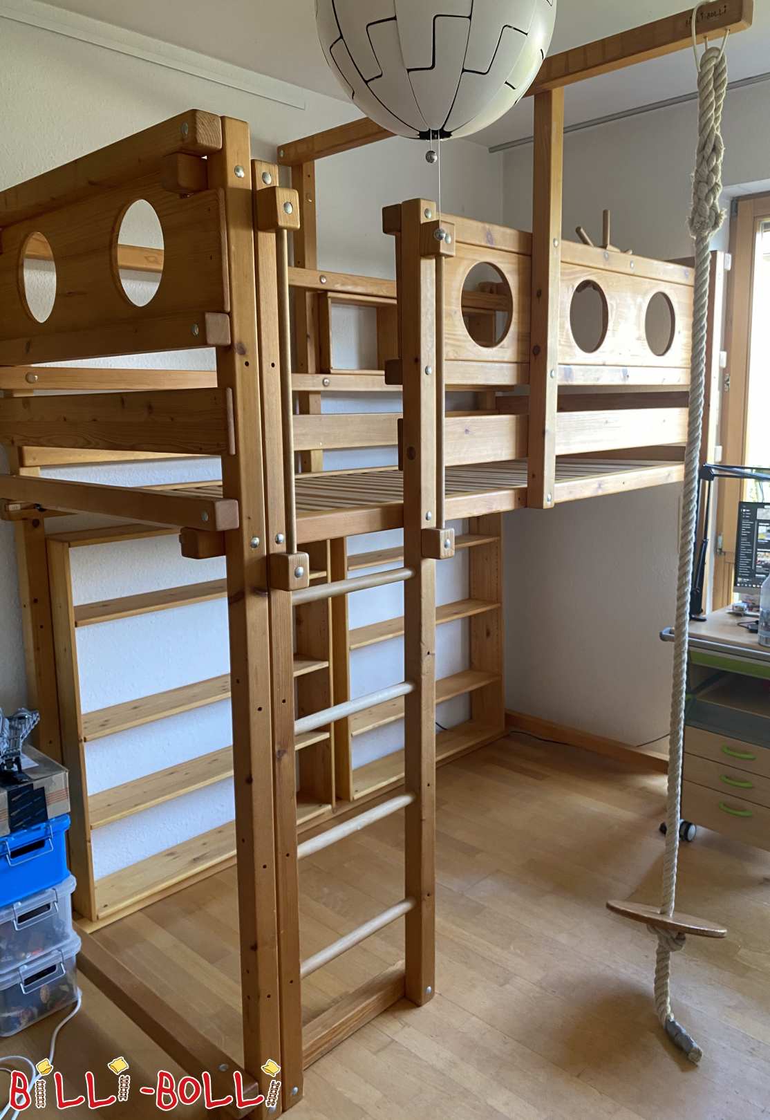 Mitwachsendes Hochbett (Matratzenmaß: 90x200 cm), Fichte, geölt (Kategorie: Hochbett gebraucht)