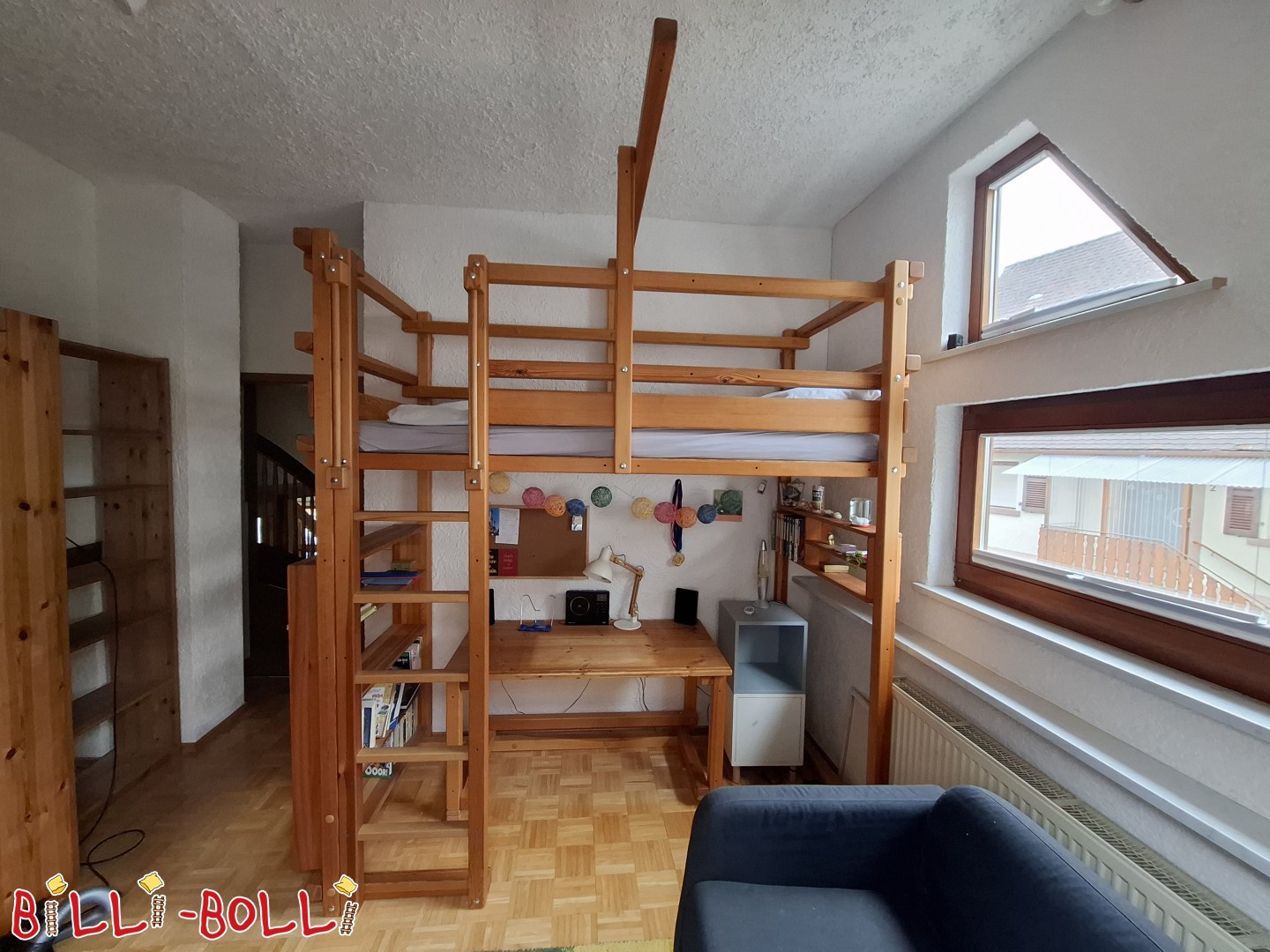 Mitwachsendes Hochbett mit extrahohen Füßen (Höhe 7), Raum Karlsruhe (Kategorie: Hochbett mitwachsend gebraucht)