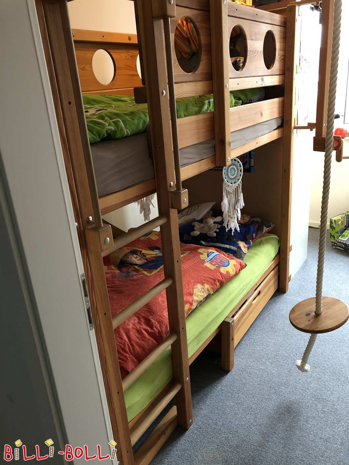 Mitwachsendes Hochbett, mit Rutsche, Rutschenturm und Kran, Hamburg (Kategorie: Hochbett mitwachsend gebraucht)