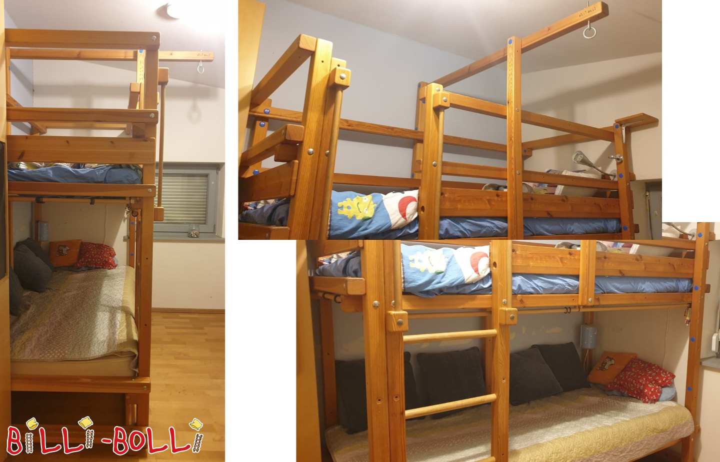 Mitwachsendes Hochbett mit Umbauset zum Stockbett in Kiefer, geölt (Kategorie: Hochbett mitwachsend gebraucht)