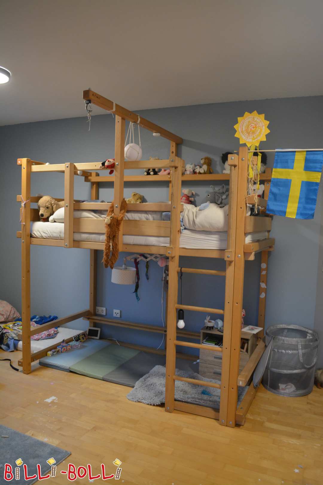 Mitwachsendes Hochbett mit viel Zubehör (Kategorie: Hochbett mitwachsend gebraucht)