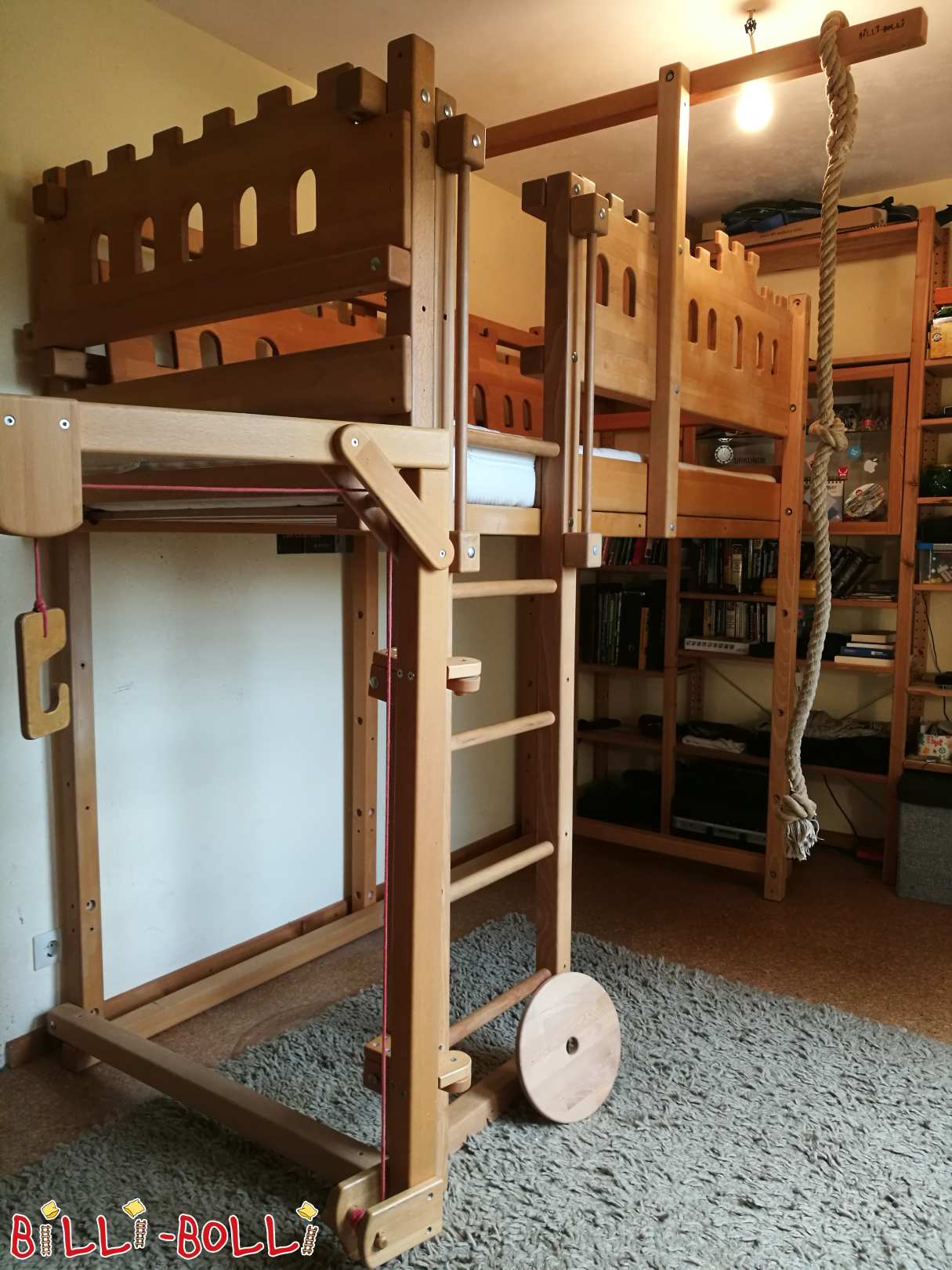 Mitwachsendes Hochbett Ritter Buche 90×200cm mit Zubehör (Kategorie: Hochbett mitwachsend gebraucht) Mitwachsendes Hochbett Ritter Buche 90×200cm mit Zubehör (Kategorie: Hochbett mitwachsend gebraucht)