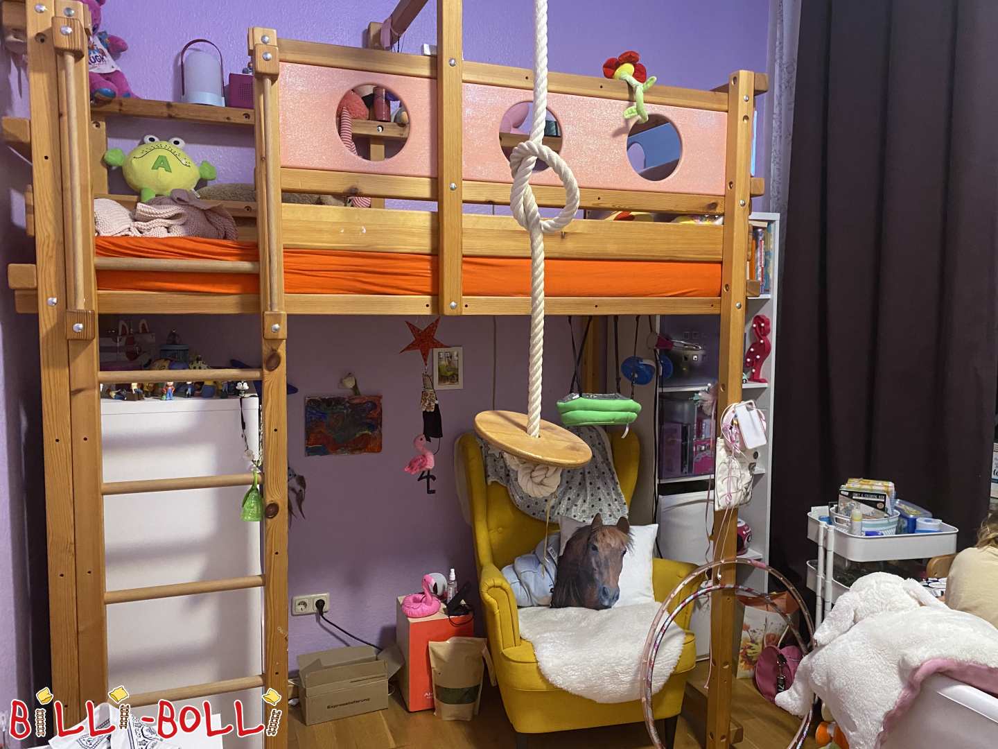 Mitwachsendes Hochbett/Themenbett mit Schaukelteller (Kategorie: Hochbett mitwachsend gebraucht)