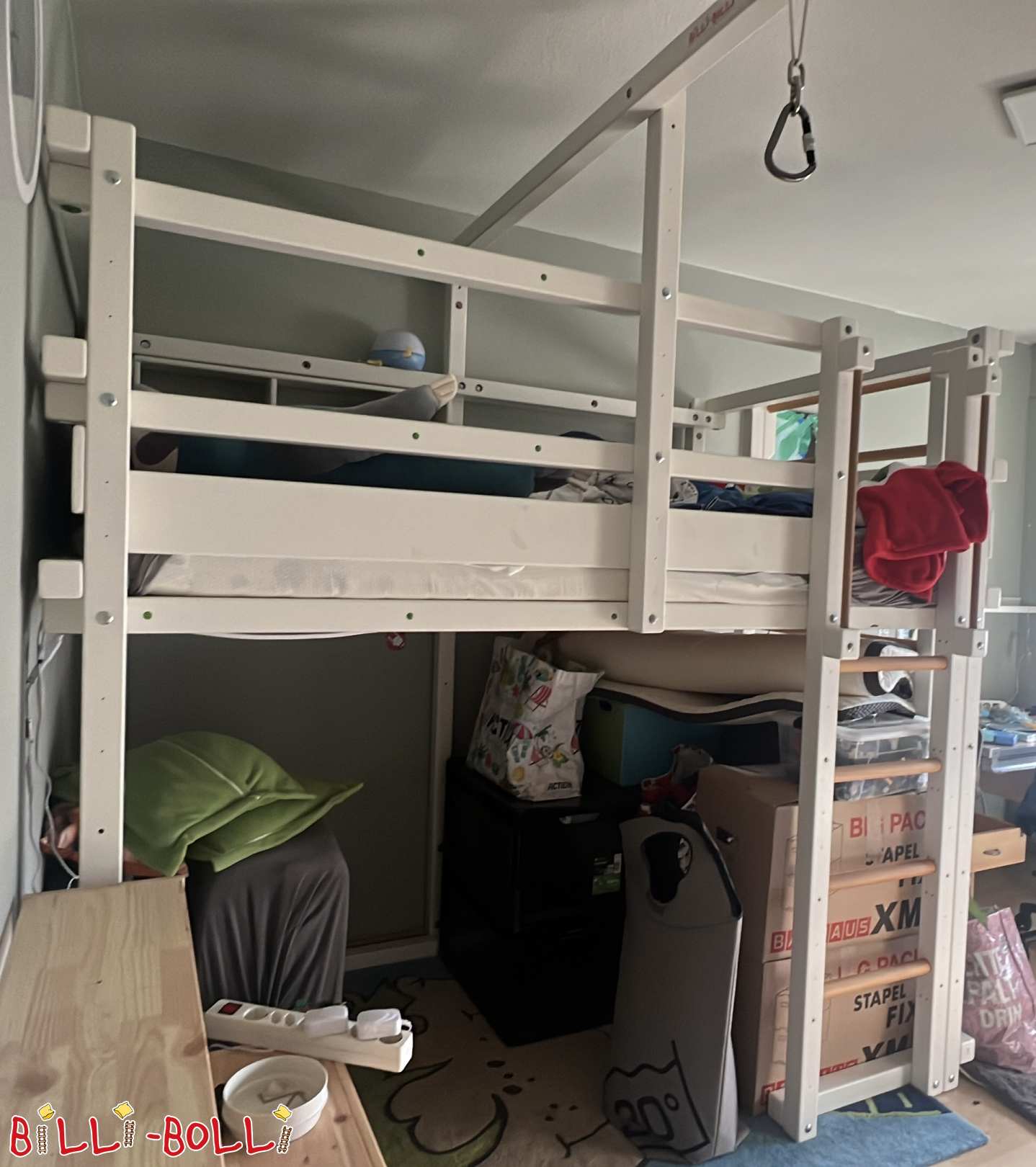 Mitwachsendes Hochbett weiß lackiert (Kategorie: Hochbett mitwachsend gebraucht)