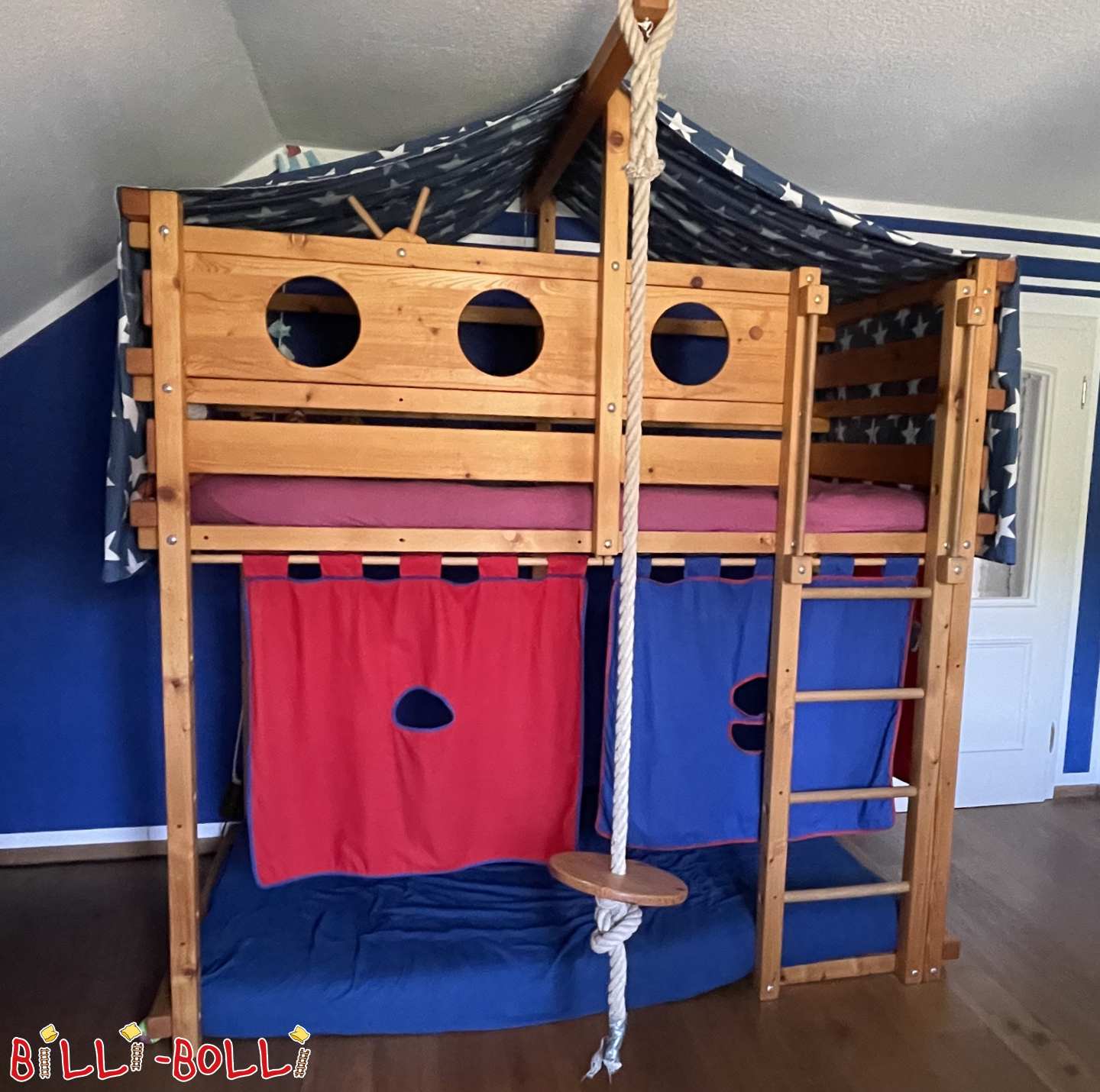 Mitwachsendes Piraten-Hochbett 100x200 cm (Kategorie: Hochbett mitwachsend gebraucht)